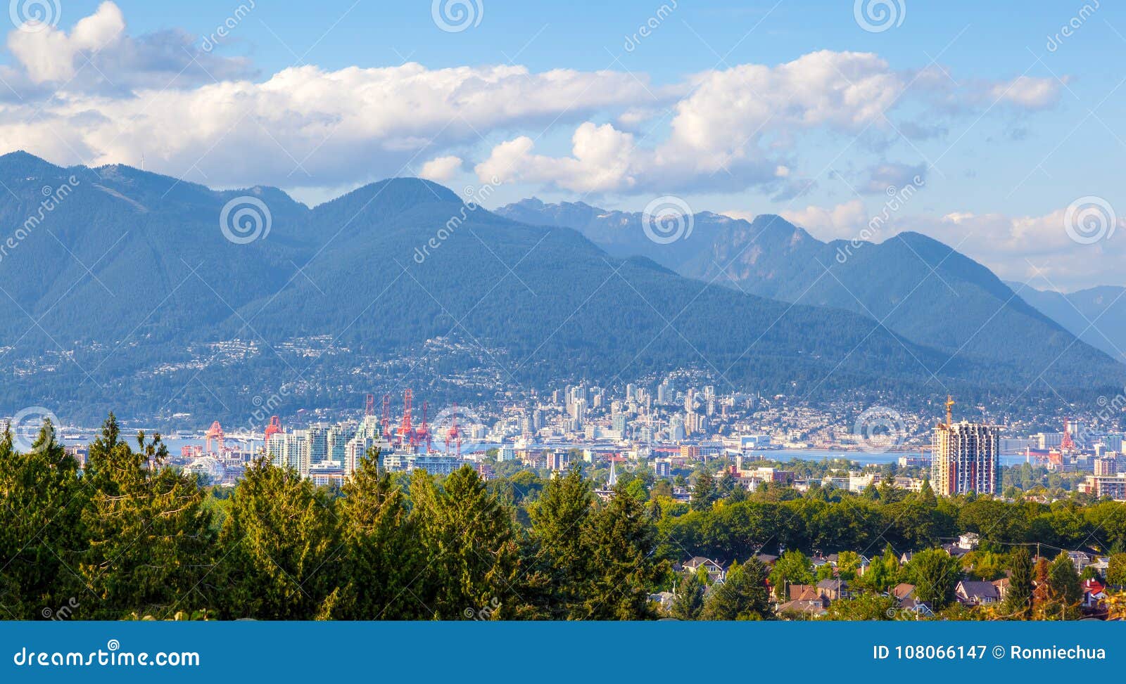 Vancouver City and North Shore Mountains Stock Image - Image of ...