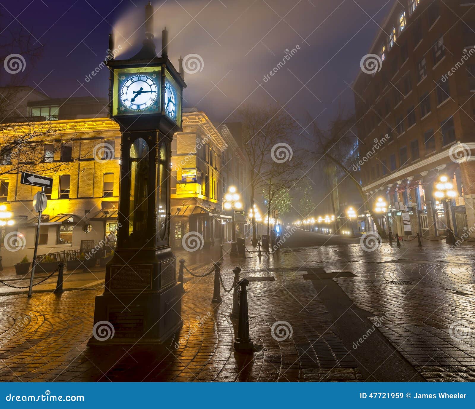 Vancouver Steam Clock stock image. Image of hanging, downtown 47721959