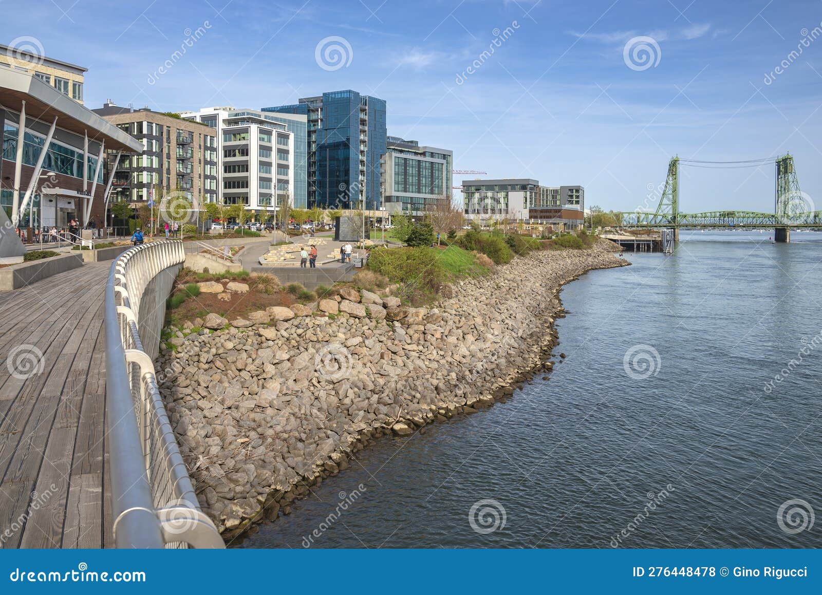 Vancouver Washington Waterfront Buildings Washington State Stock Photo