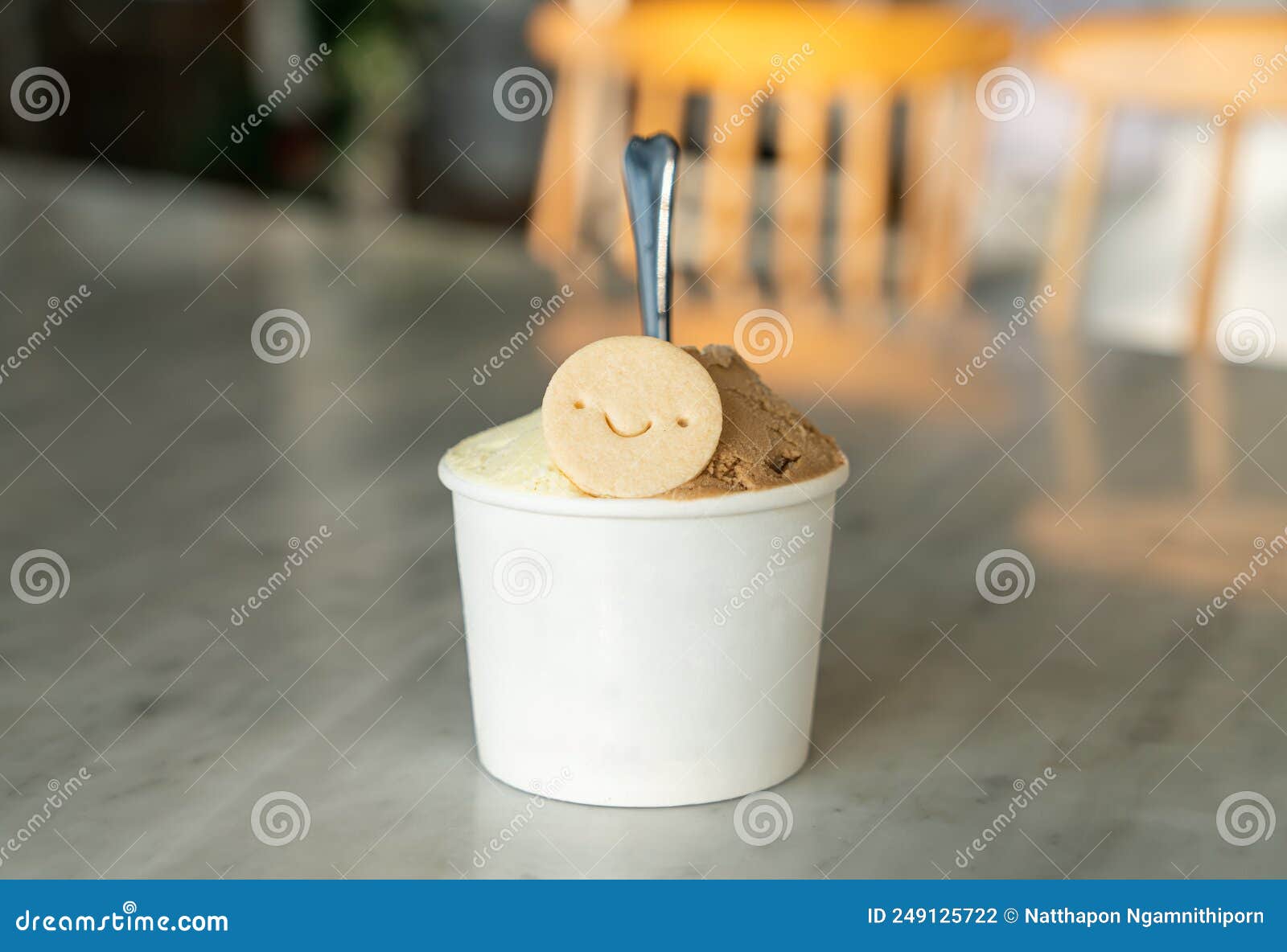 Icecream with Biscuit in Cup Stock Photo Image of flavor, delicious