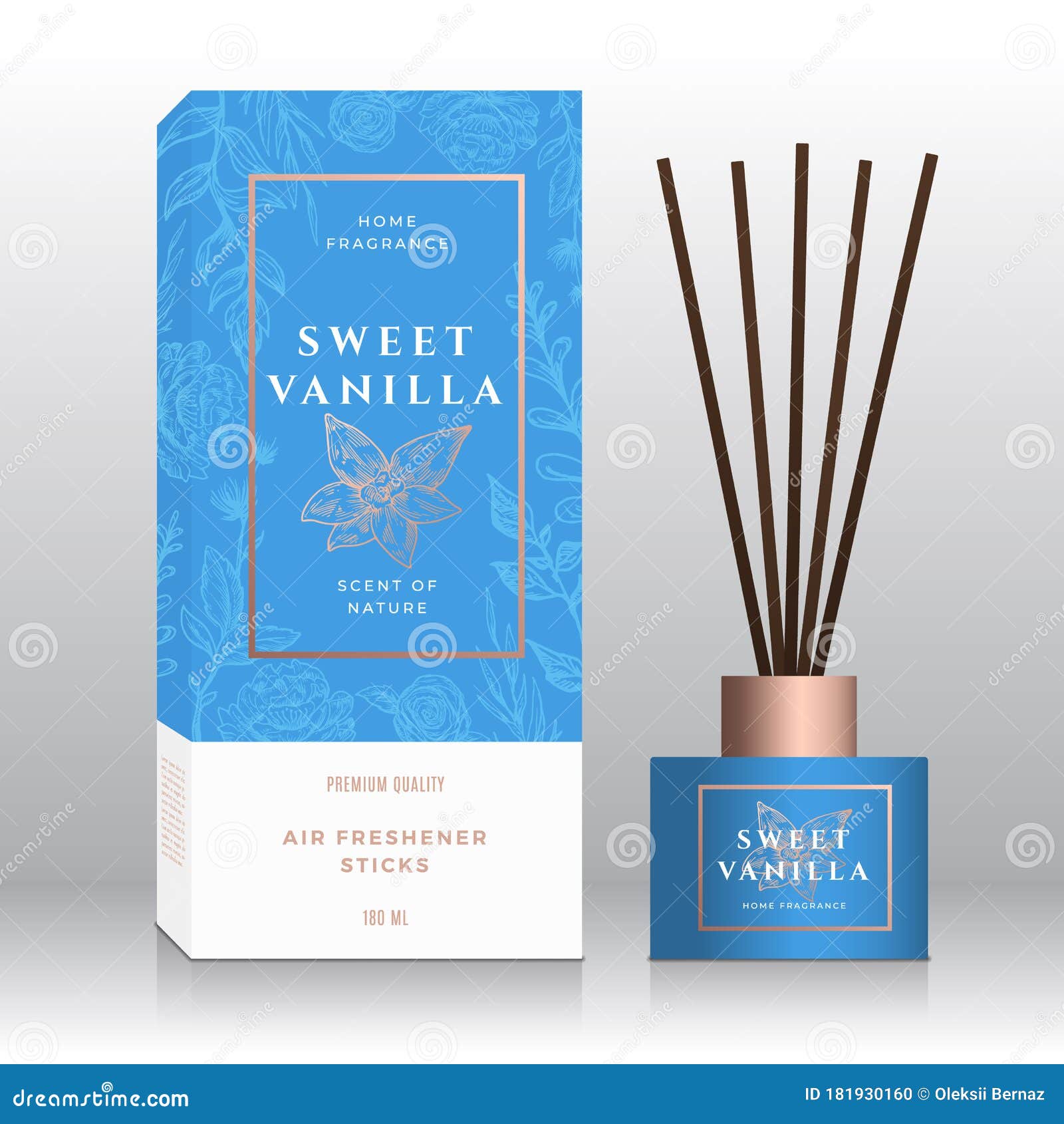 Download Vanilla Home Fragrance Sticks Abstract Vector Label Box Template Hand Drawn Sketch Flowers Leaves Background Retro Stock Vector Illustration Of Background Hand 181930160
