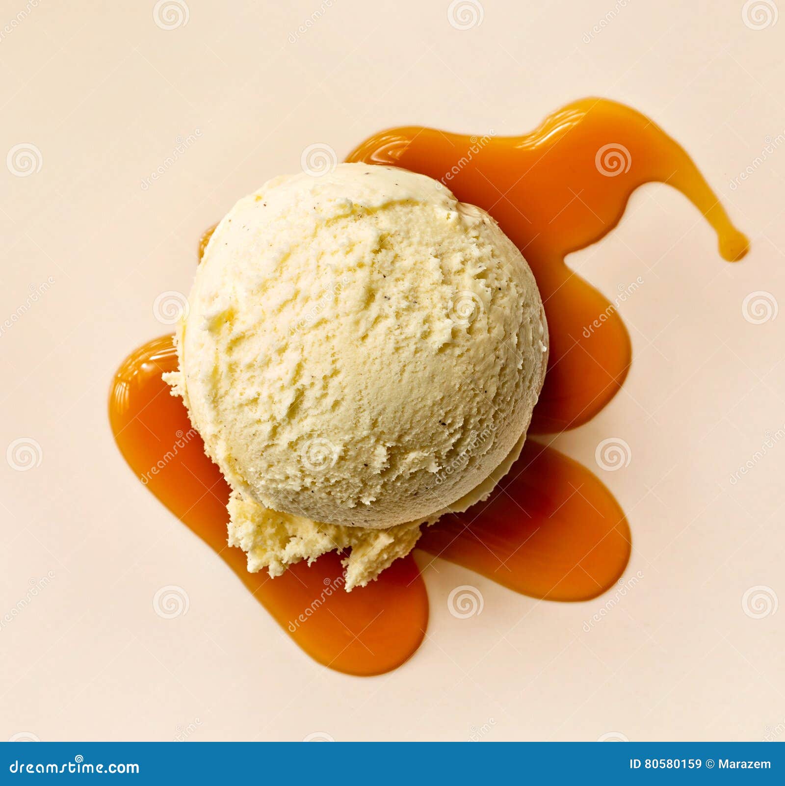 https://thumbs.dreamstime.com/z/vanilla-ice-cream-ball-caramel-sauce-beige-background-top-view-80580159.jpg