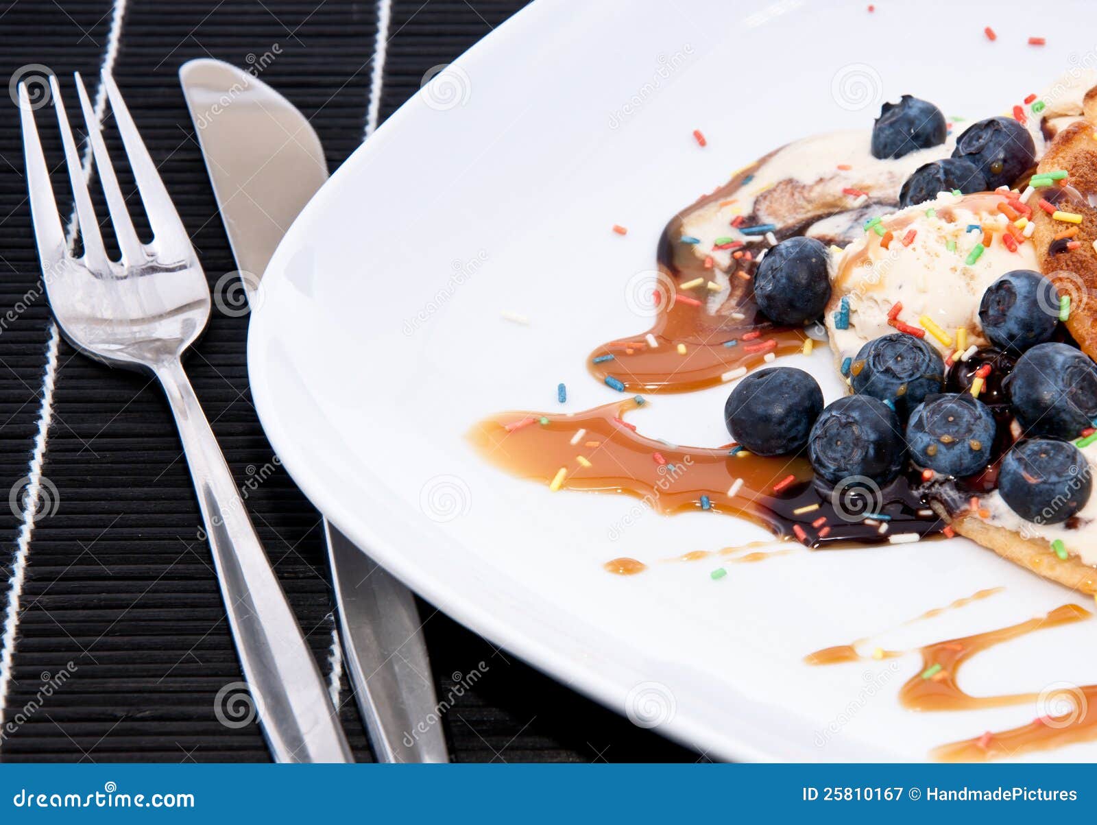 Vanilla Ice Cream with Caramel Syrup Stock Image Image of flavor