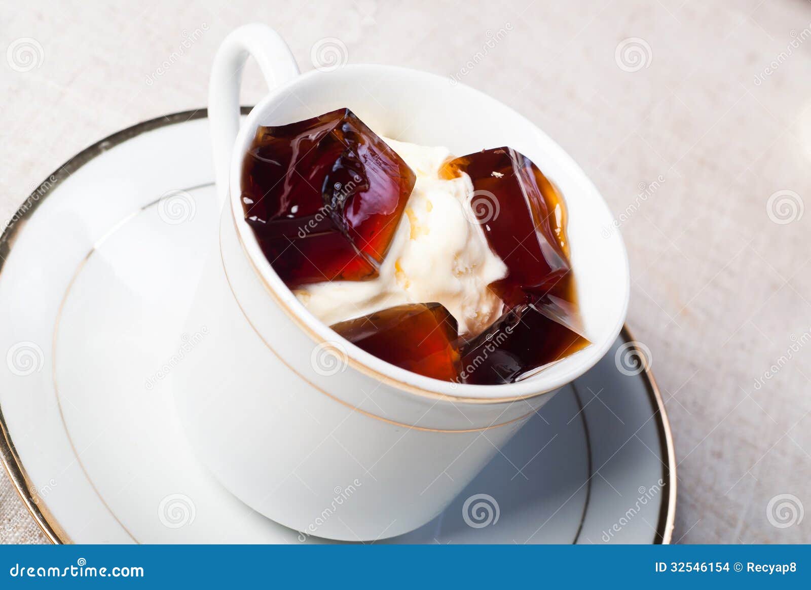 Vanilla Ice Cream with Coffee Jelly Stock Photo Image of fresh, cool