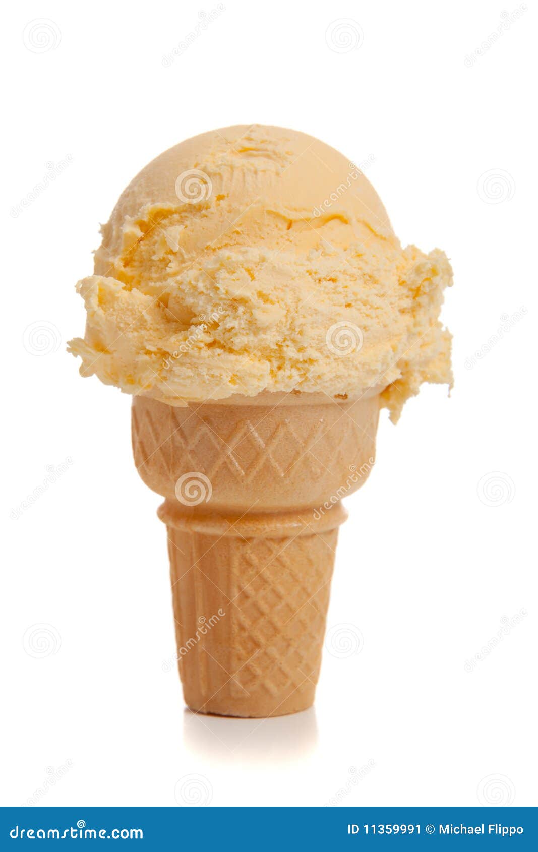 vanilla ice cream cone a white