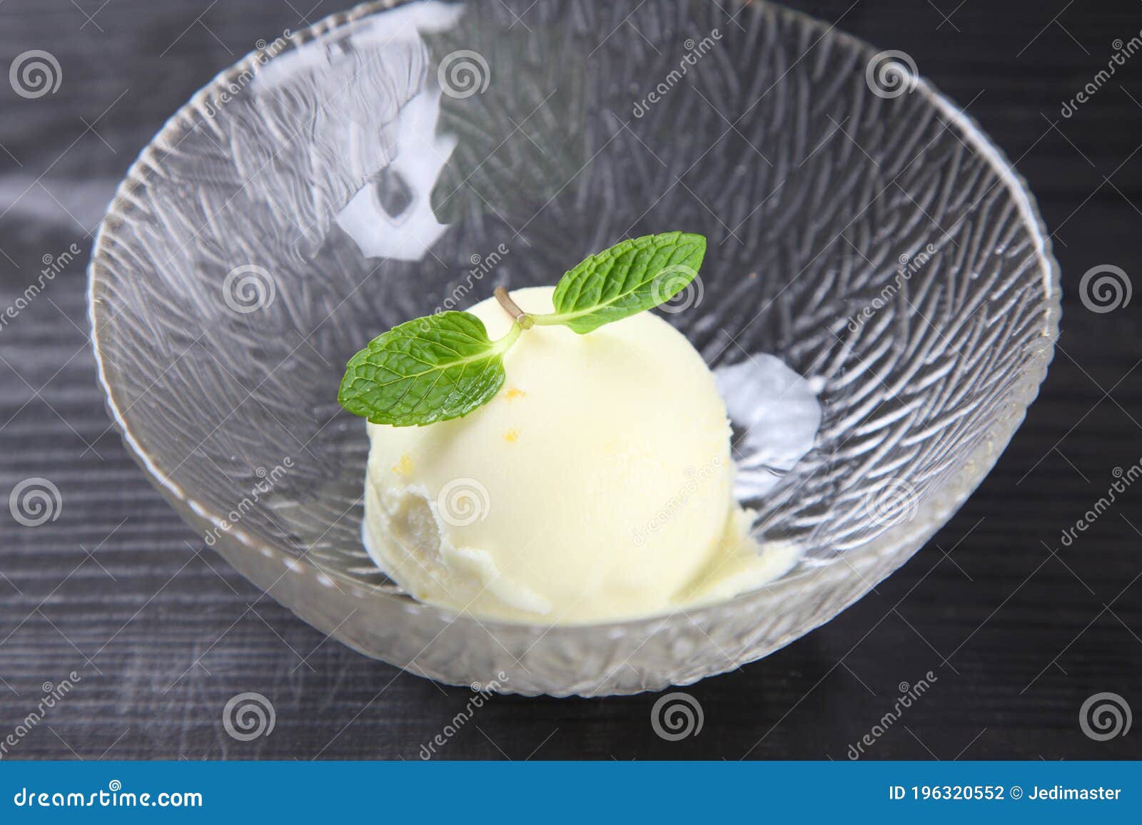 Vanilla Ice Cream with Mint Leaf Stock Photo Image of macro, cream