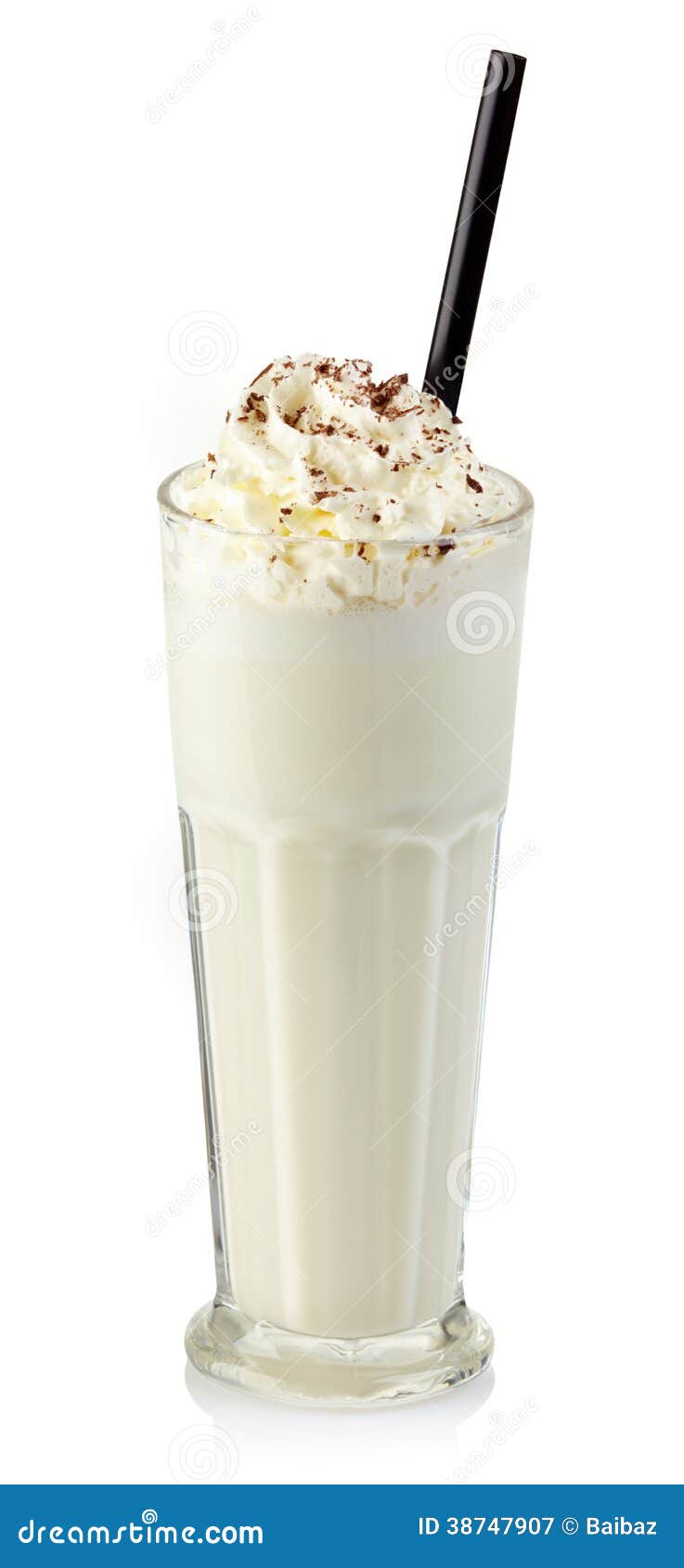 Vanilla milkshake stock image. Image of cream, chip, sweet - 38747907