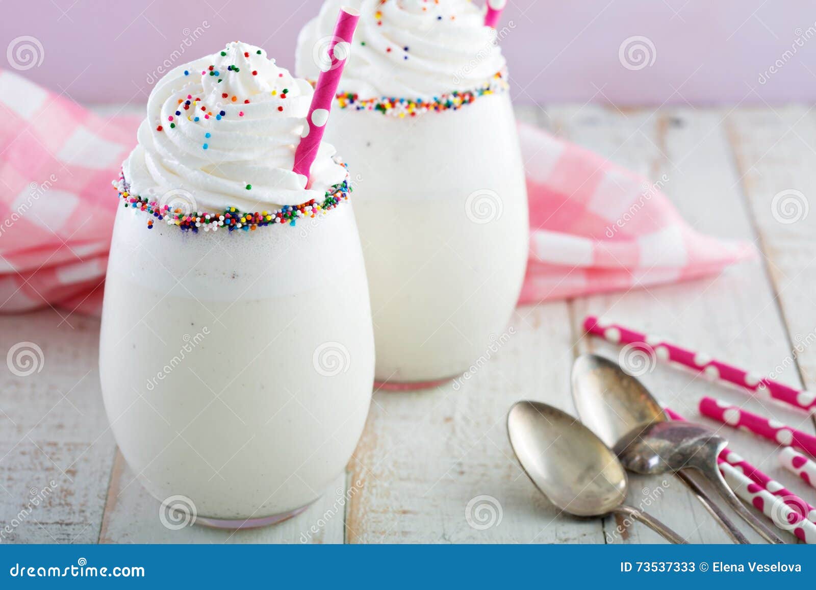 Vanilla Milkshake with Whipped Cream and Sprinkles Stock Image Image