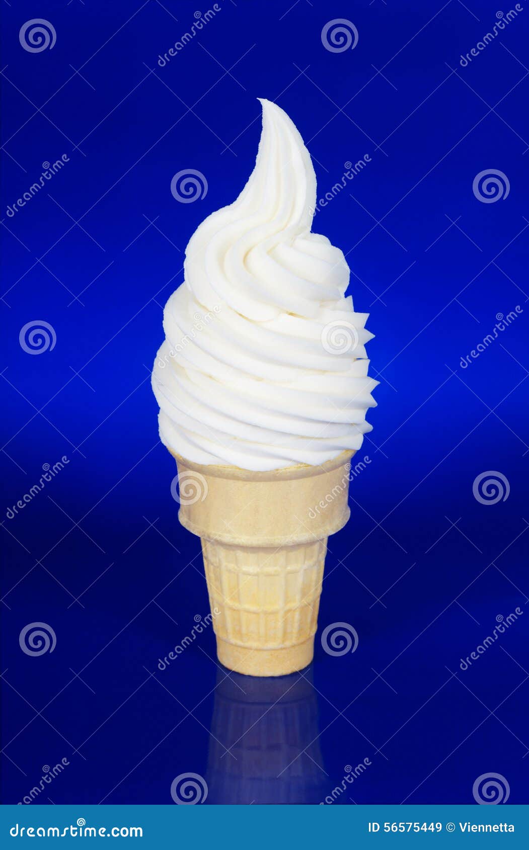 Vanilla Soft Serve or Frozen Yogurt in Cone Stock Image Image of