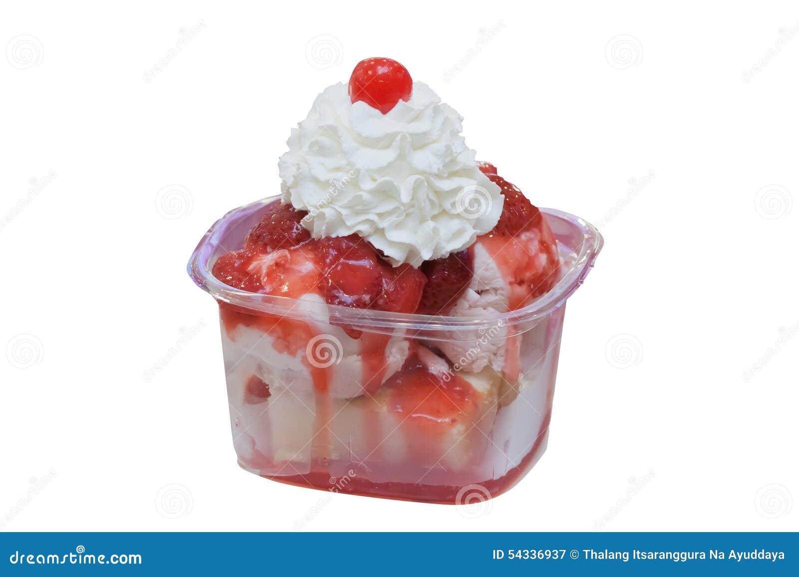 Vanilla Sundae Ice Cream in Cup on White Background Stock Image Image