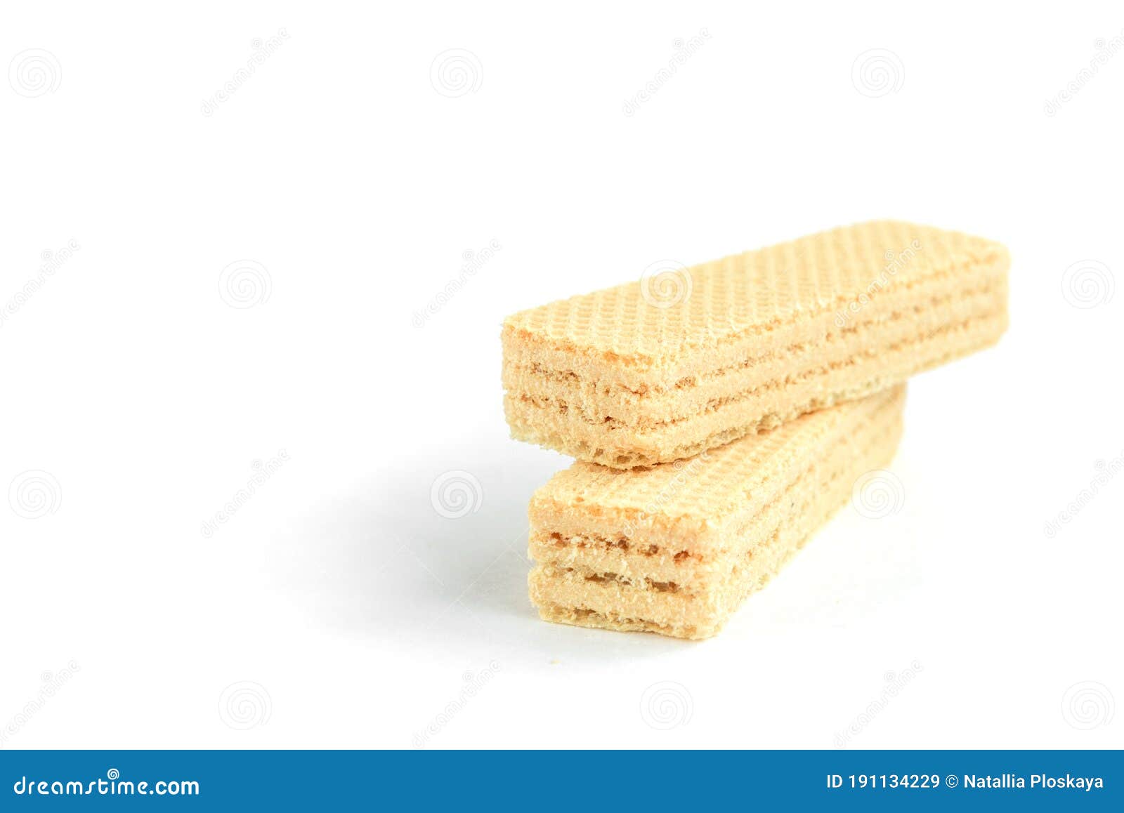 Vanilla Wafer Biscuit Isolated on White Background Stock Image Image