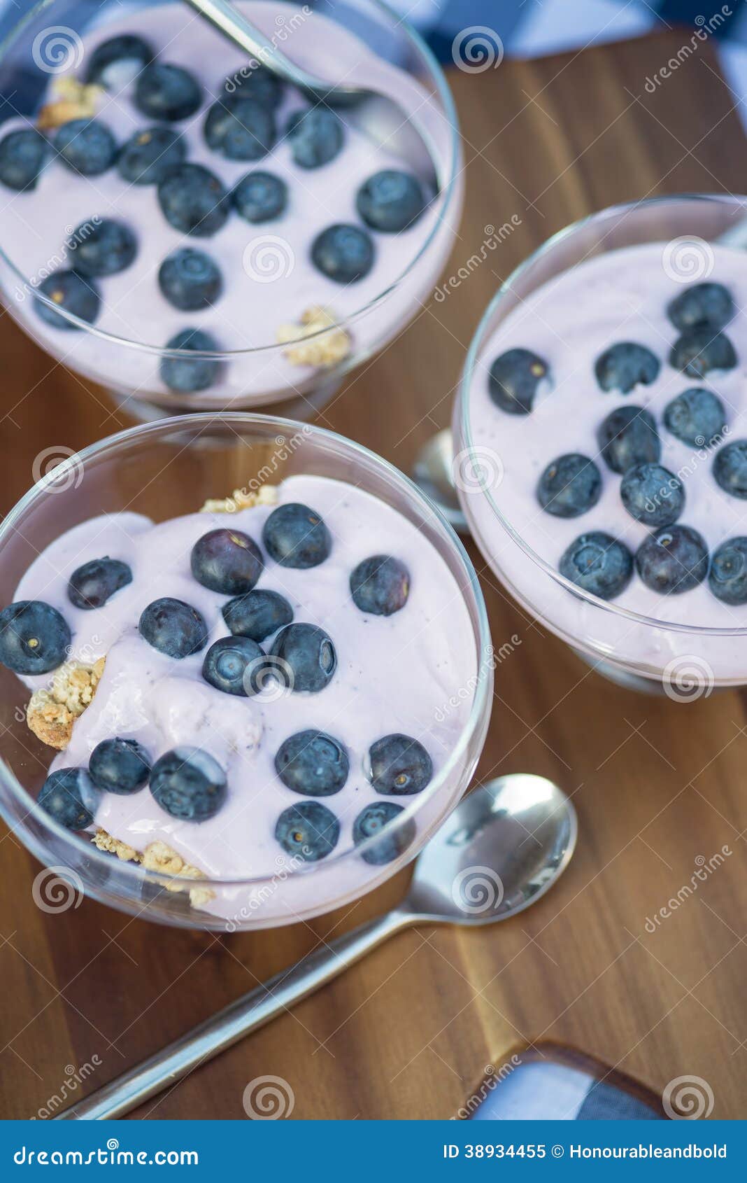 Vanilla Yoghurt Fresh Blueberries for Breakfast Stock Image Image of