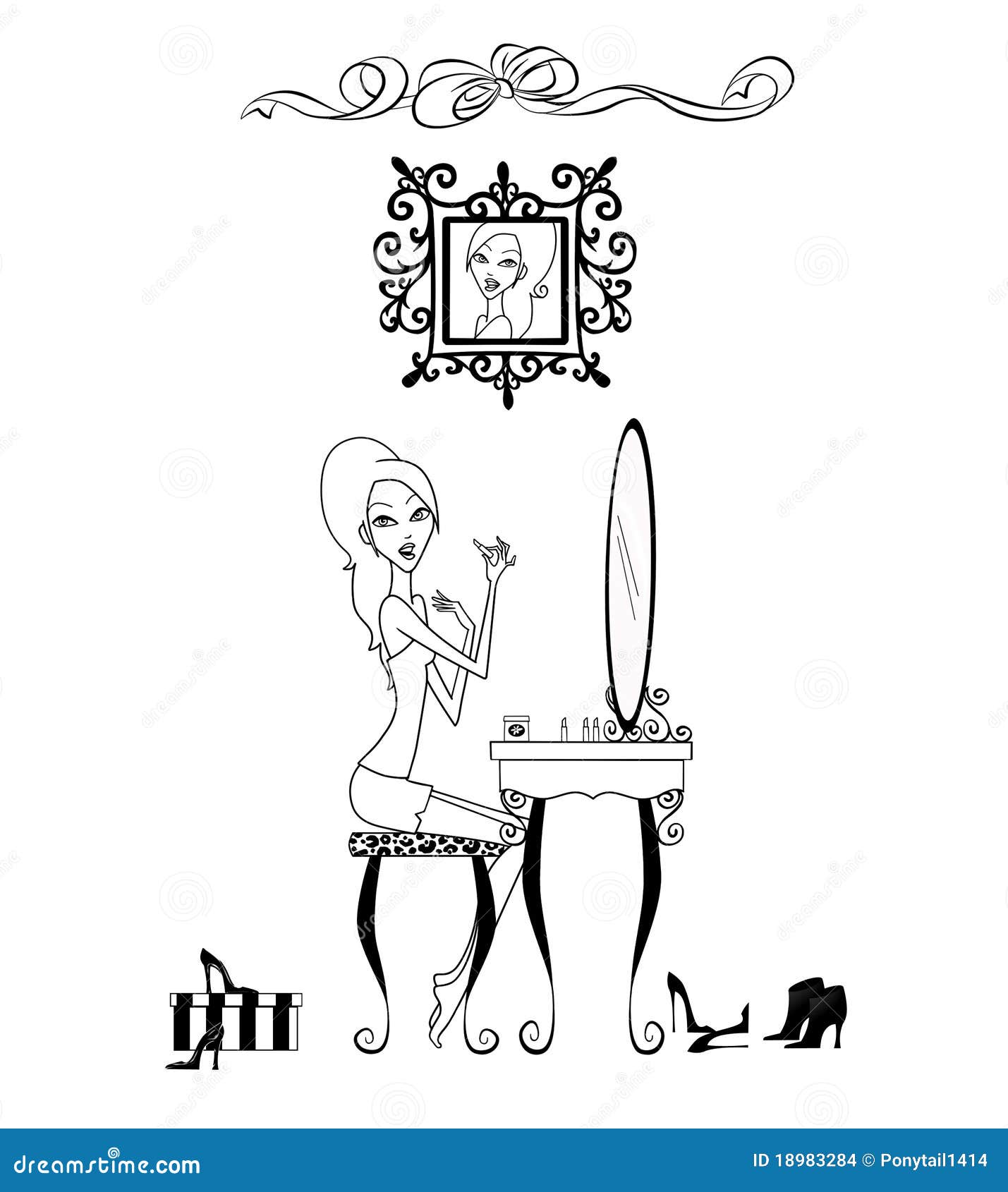 Vanity Girl stock illustration. Illustration of cosmetics 18983284