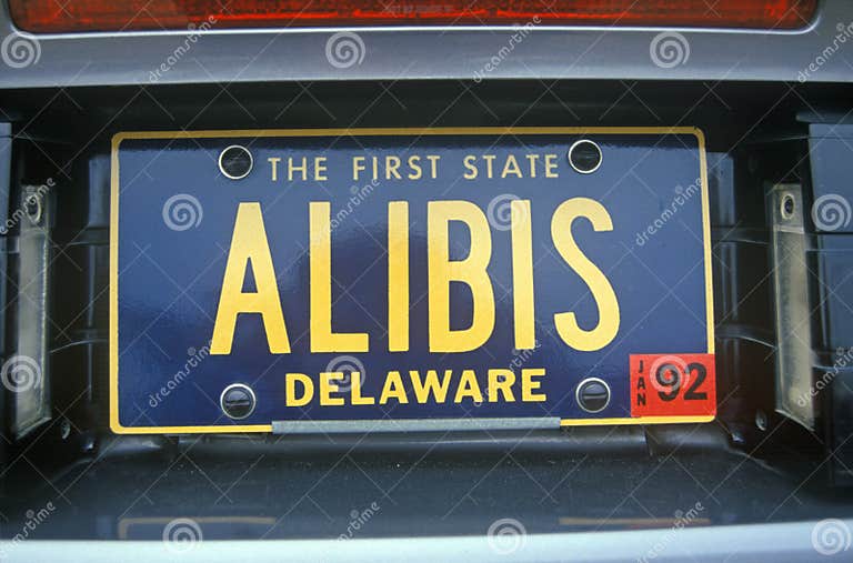 Vanity License Plate Delaware Editorial Stock Image Image of state, defense 52258869