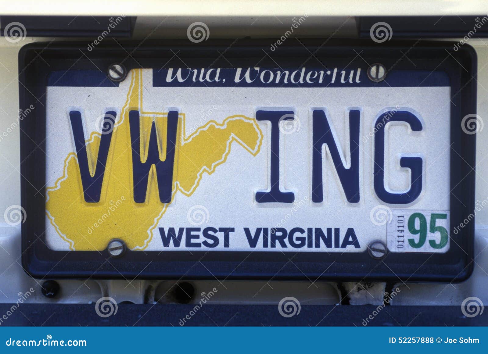 Vanity License Plate West Virginia Editorial Stock Photo Image of