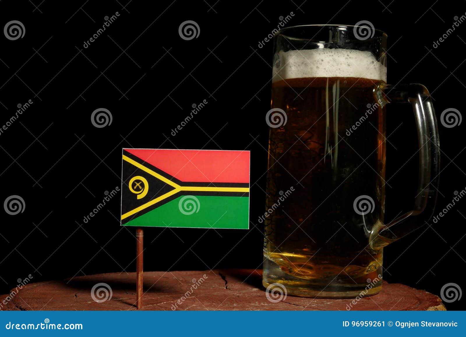 Vanuatu Flag with Beer Mug on Black Stock Image Image of stein, wheat