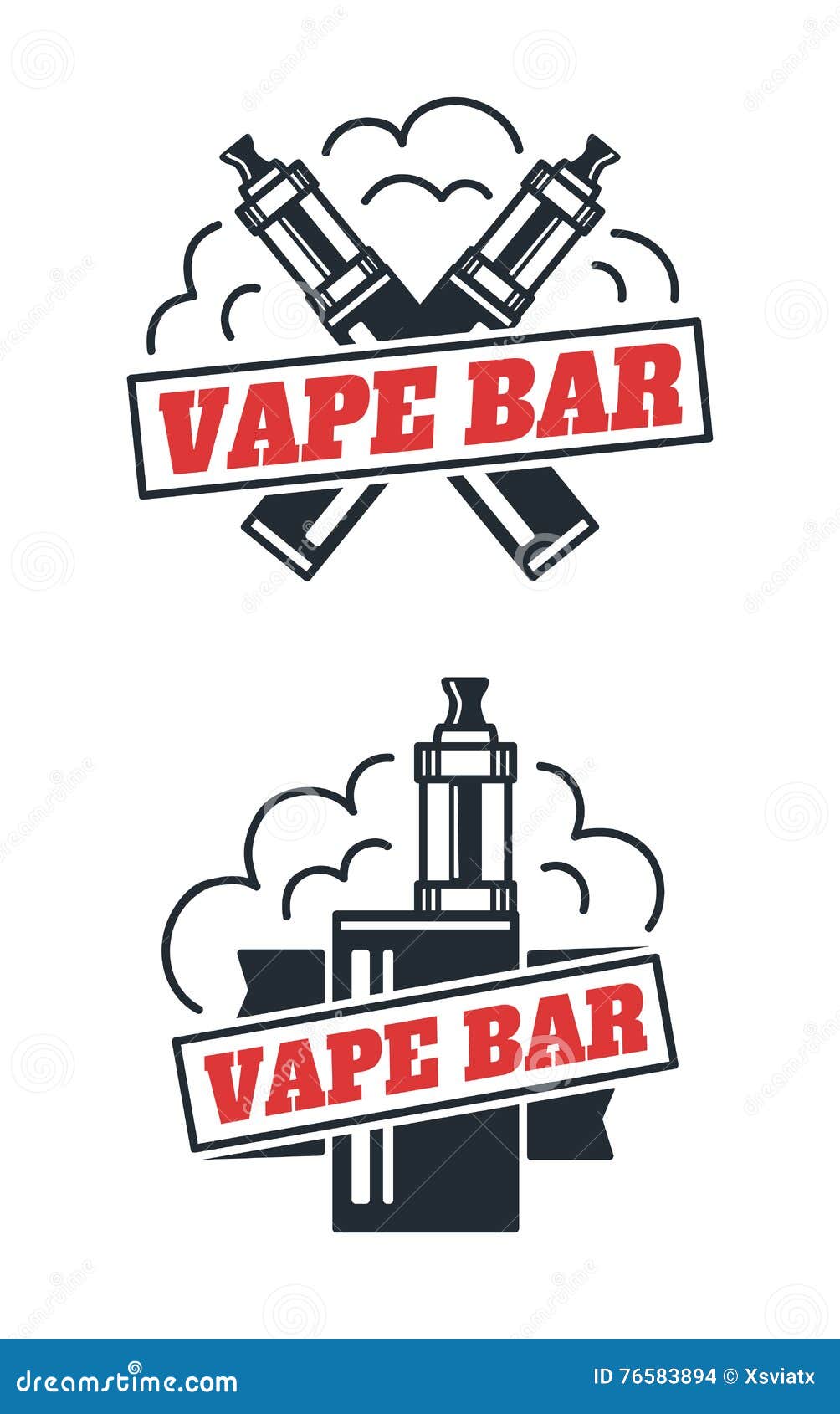  Vape  Bar Shop  Logo  Design Isolated White Background Stock 