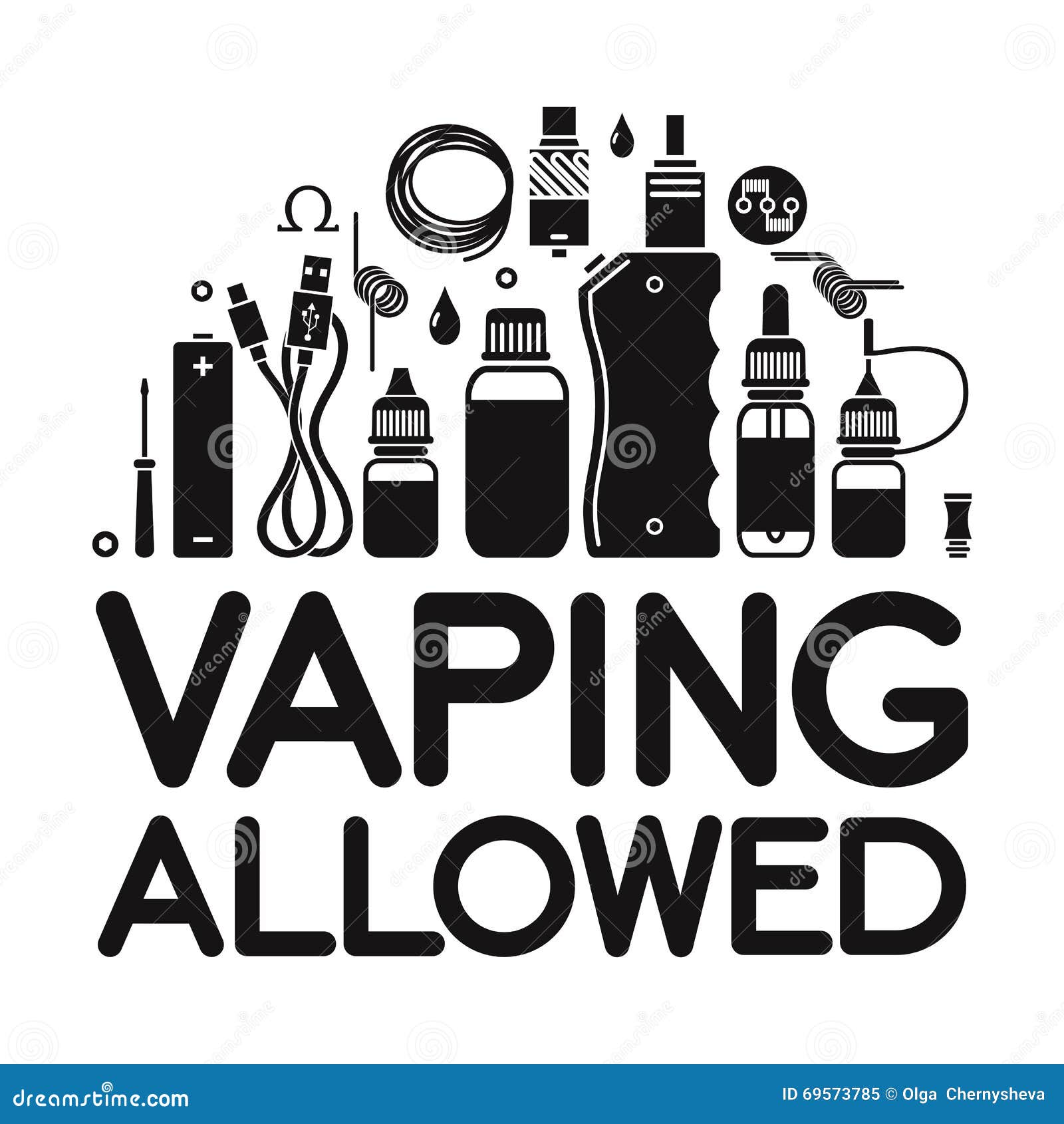 Vaping allowed stock vector. Illustration of cigarette 69573785