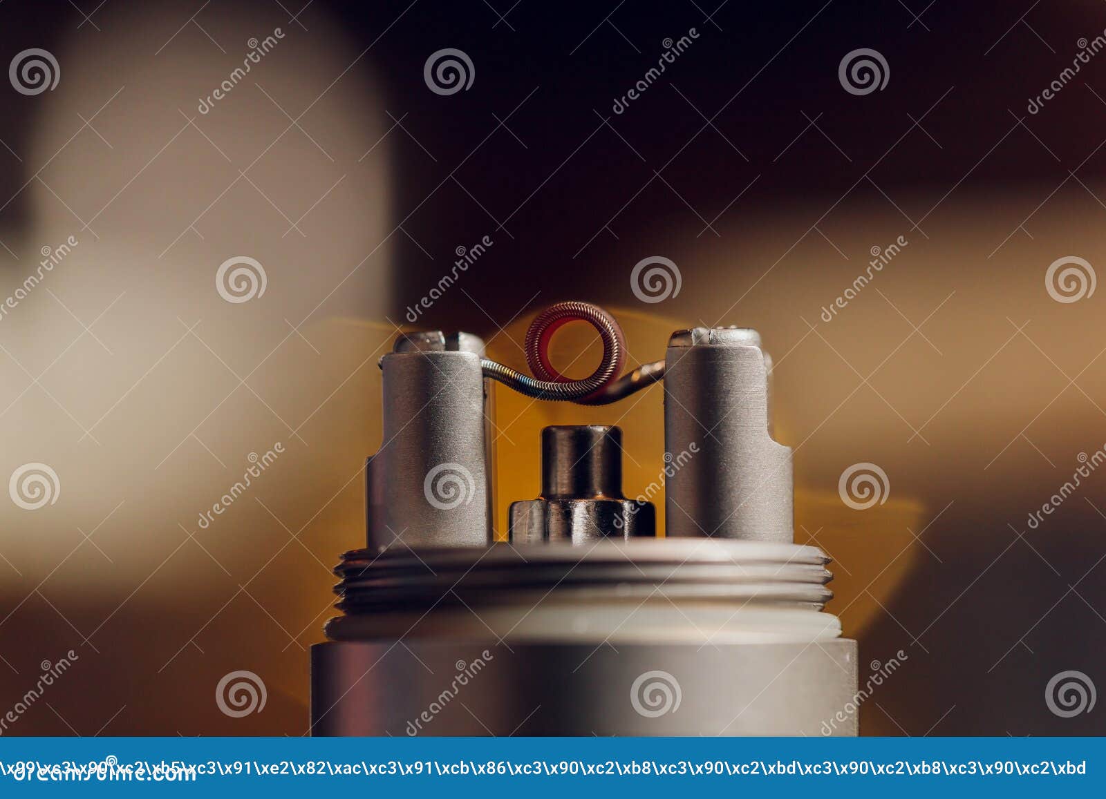 vaping device with a hot spring on a black background for evaporation.