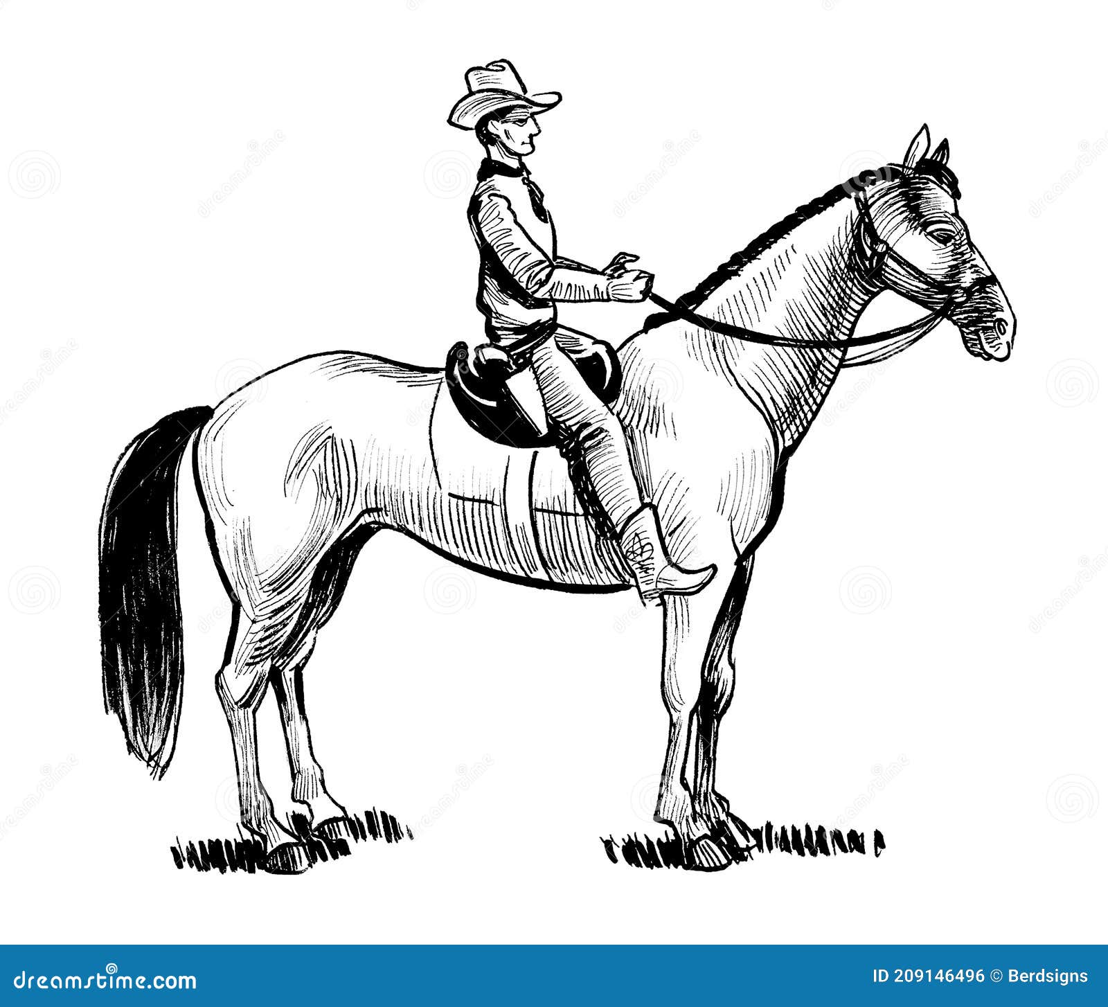 VAQUEIRO A CAVALO - DESENHO 