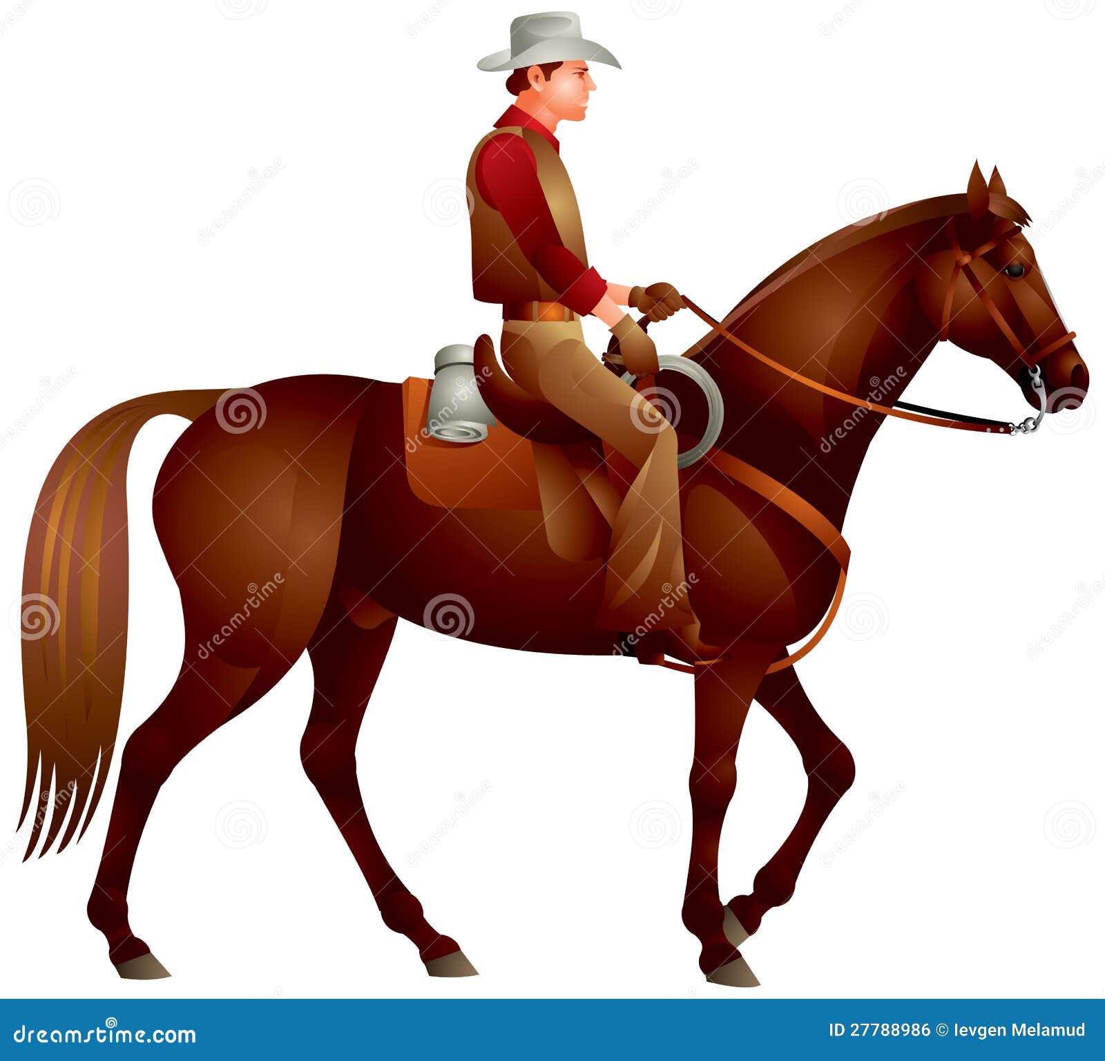 Vaquero en el caballo ilustración del vector. Ilustración de -