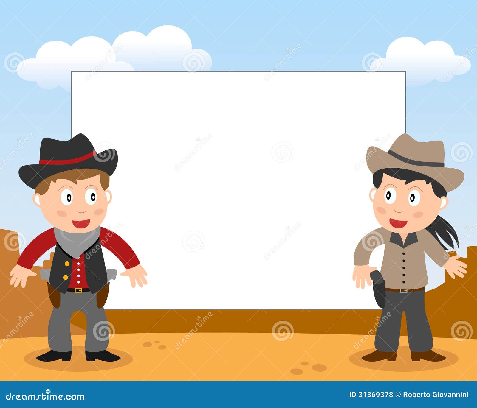 Marco De Fotos De Vaqueros Del Salvaje Oeste Ilustración del Vector -  Ilustración de historieta, bufanda: 31369378, image size:1300x1130