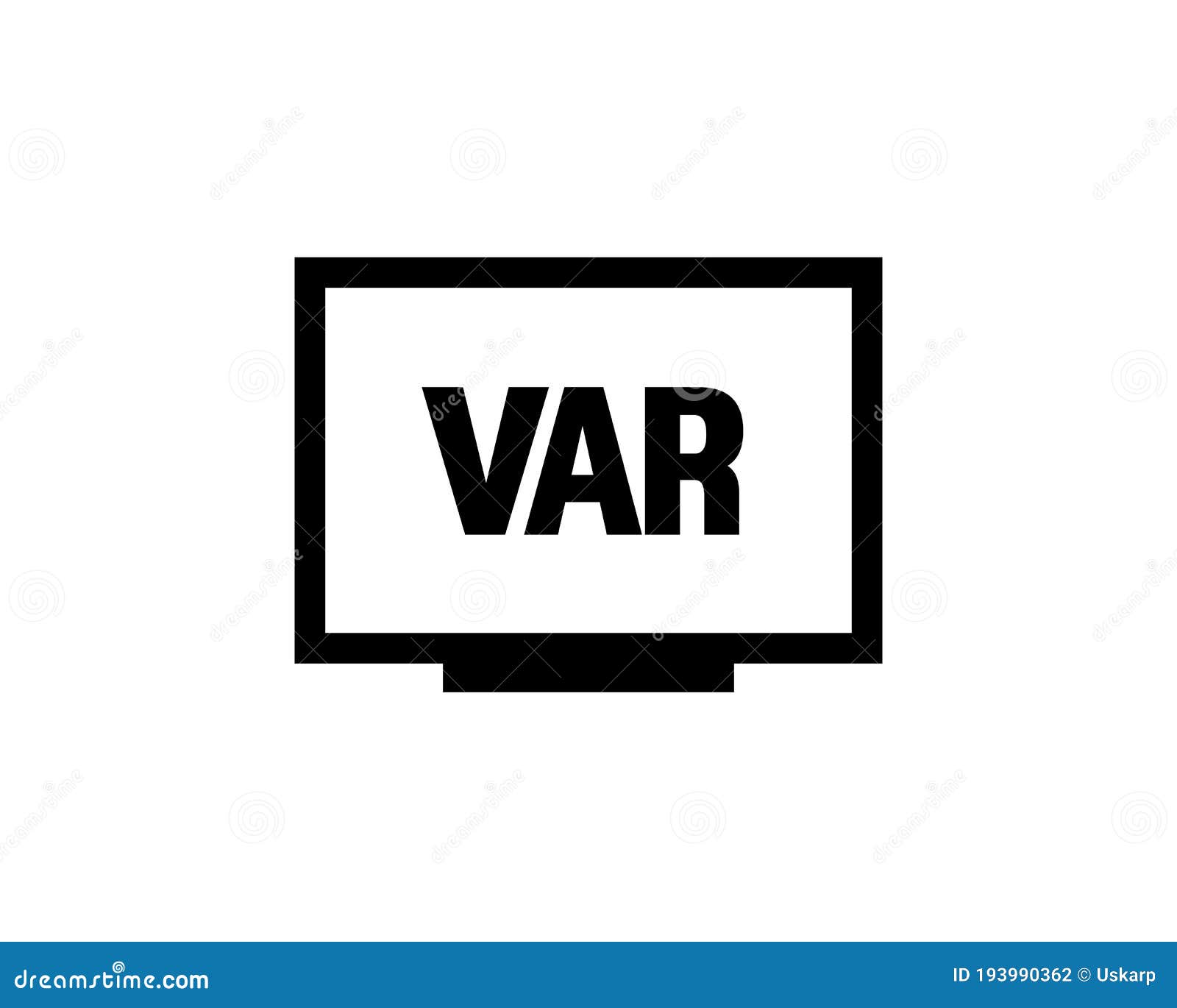 VAR, Video Assistant Referee Icon / VAR Logo for Soccer or Football Match, Live Score Stock Illustration