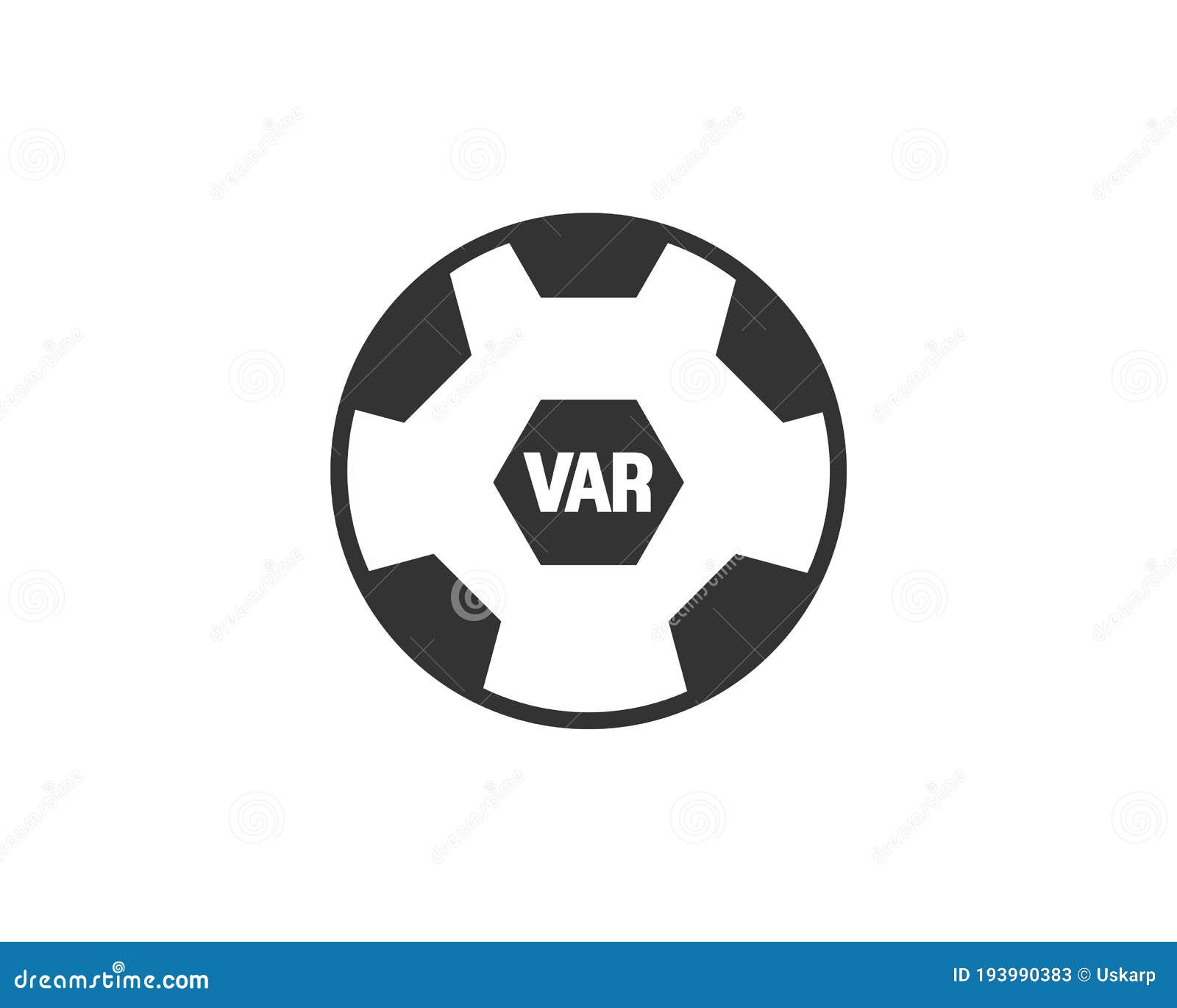 VAR, Video Assistant Referee Icon / VAR Logo for Soccer or Football Match Stock Illustration