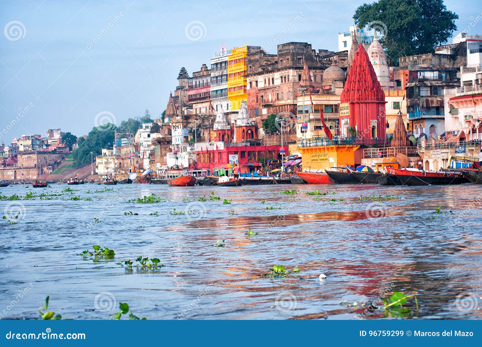 Varanasi Ghats from Ganges River, India Editorial Stock Image Image