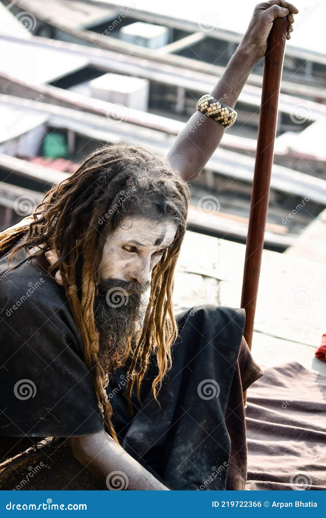 Varanasi, India: Portrait of a Hindu Bearded Sadhu, Pilgrim or ...