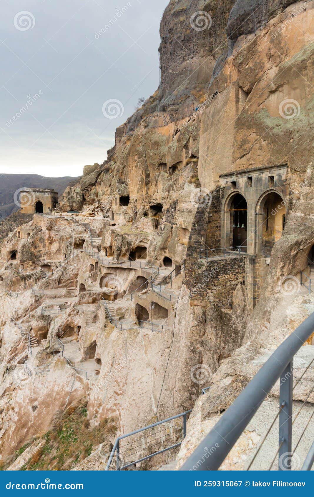 Vardzia Cave Monastery Structures with Temple of Assumption,