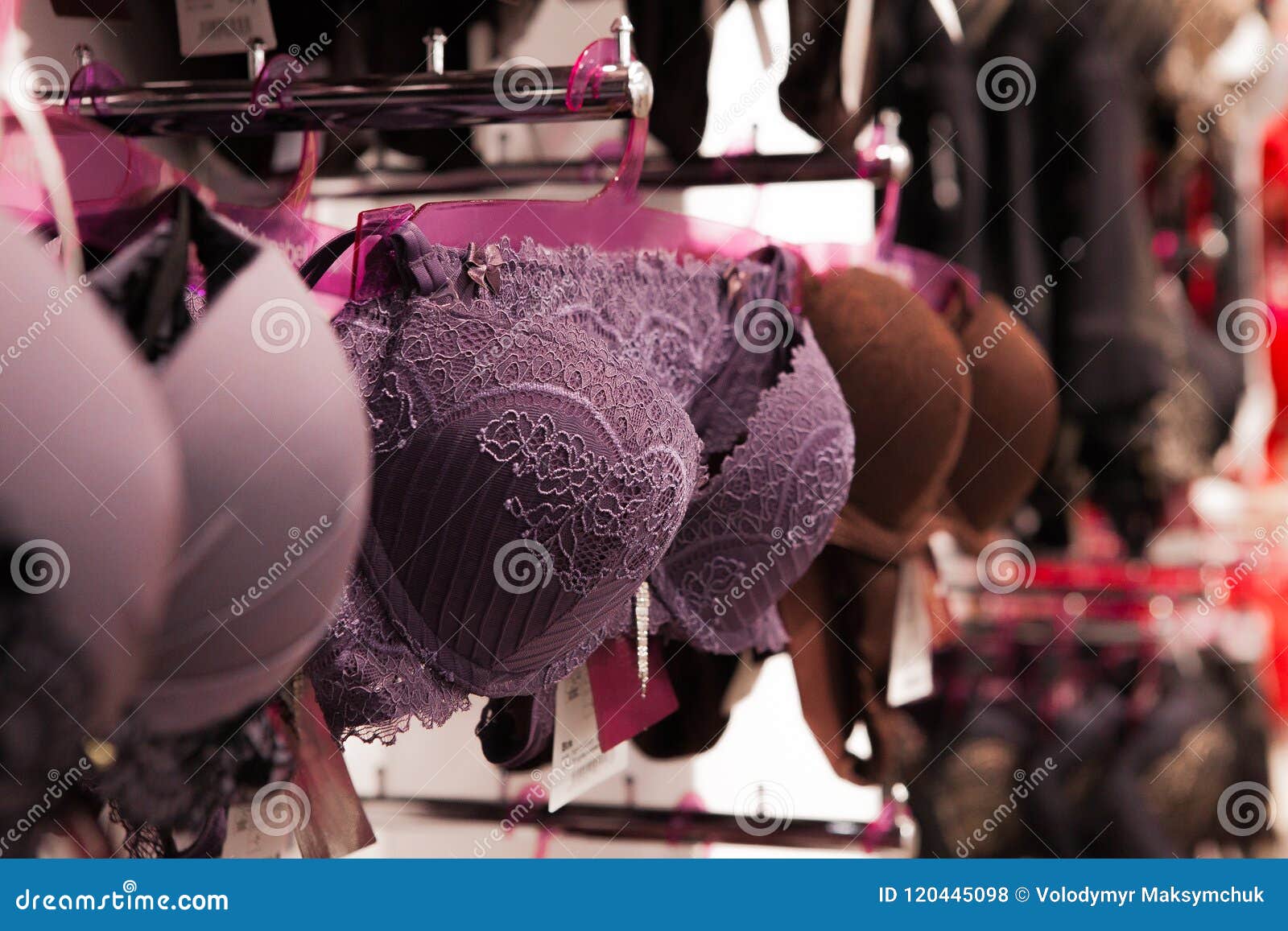 Vareity of Bra Hanging in Lingerie Underwear Store. Advertise, Sale ...