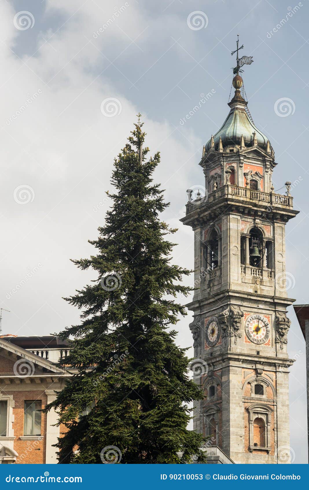 varese italy: belfry of san vittore