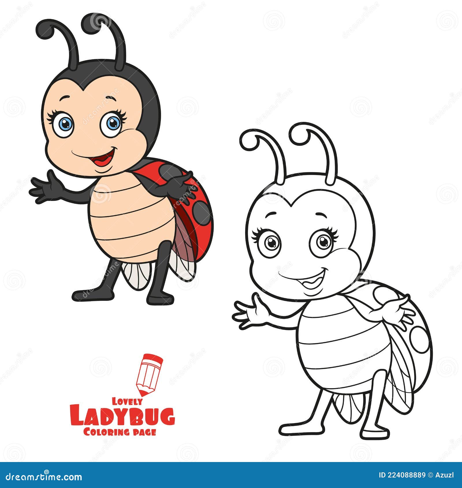 Ladybug fofinha para colorir - Imprimir Desenhos