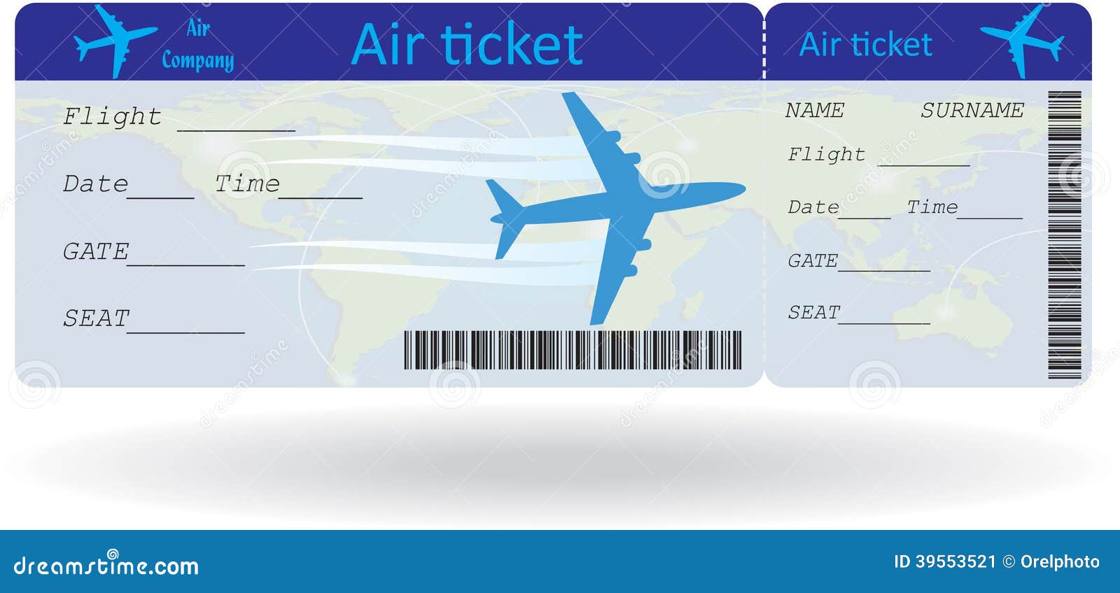 Variant Of Air Ticket Stock Vector - Image: 39553521