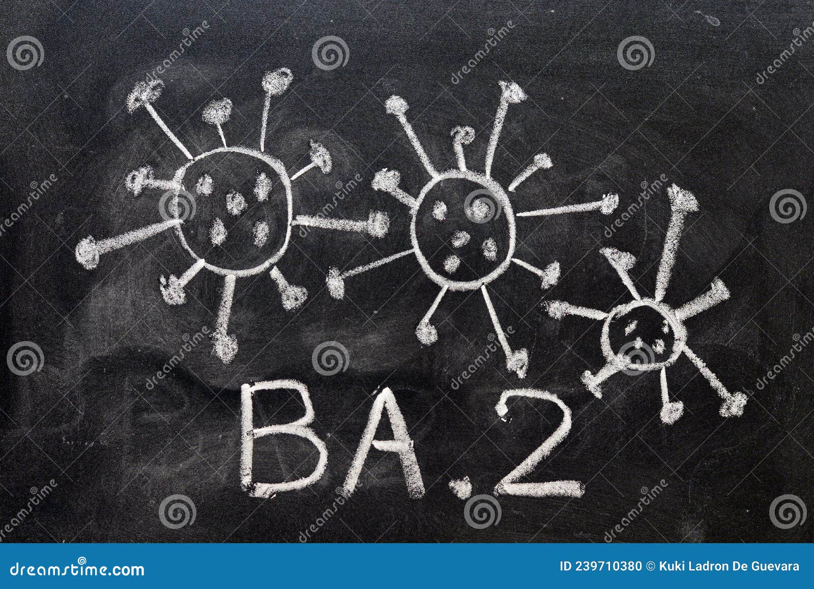 variant of the coronavirus, omicron ba. 2, drawn on a blackboard with chalk