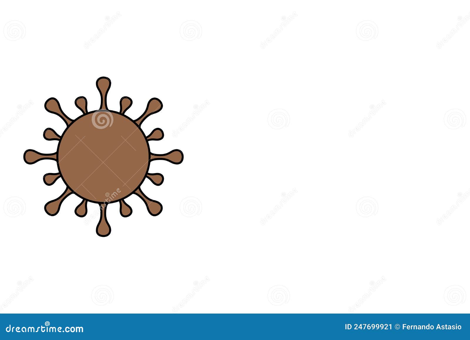 virus.  of a brown virus representing monkeypox. white background with space for text. . horizontal .