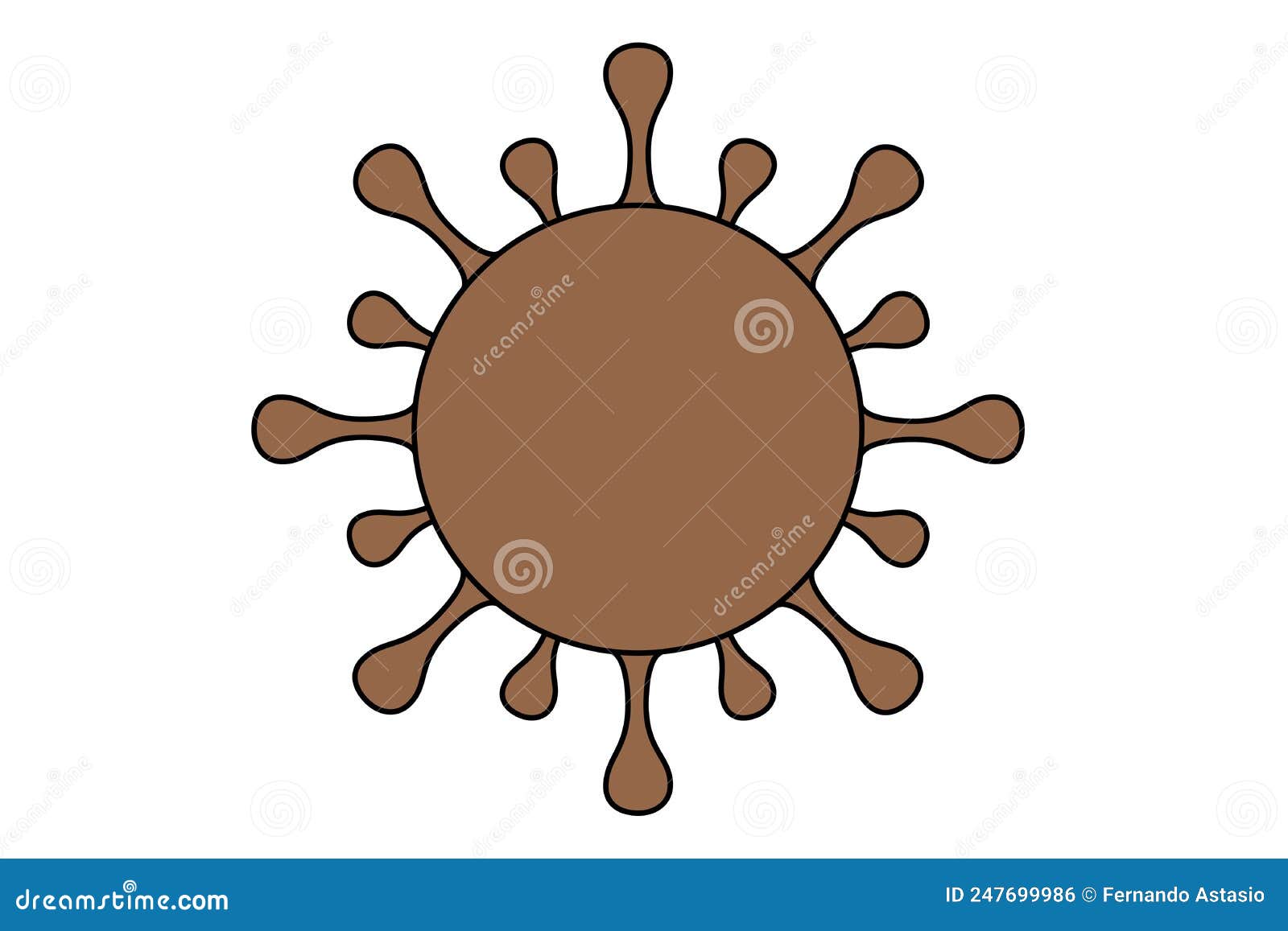 virus.  of a brown virus representing monkeypox. white background with space for text. . horizontal .