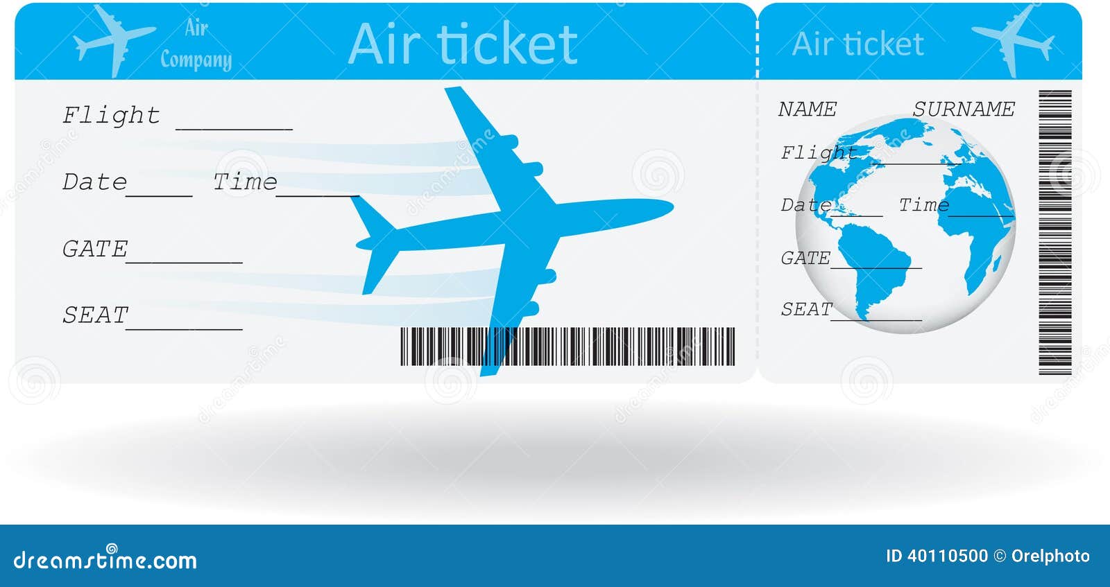 Flugticket Vorlage