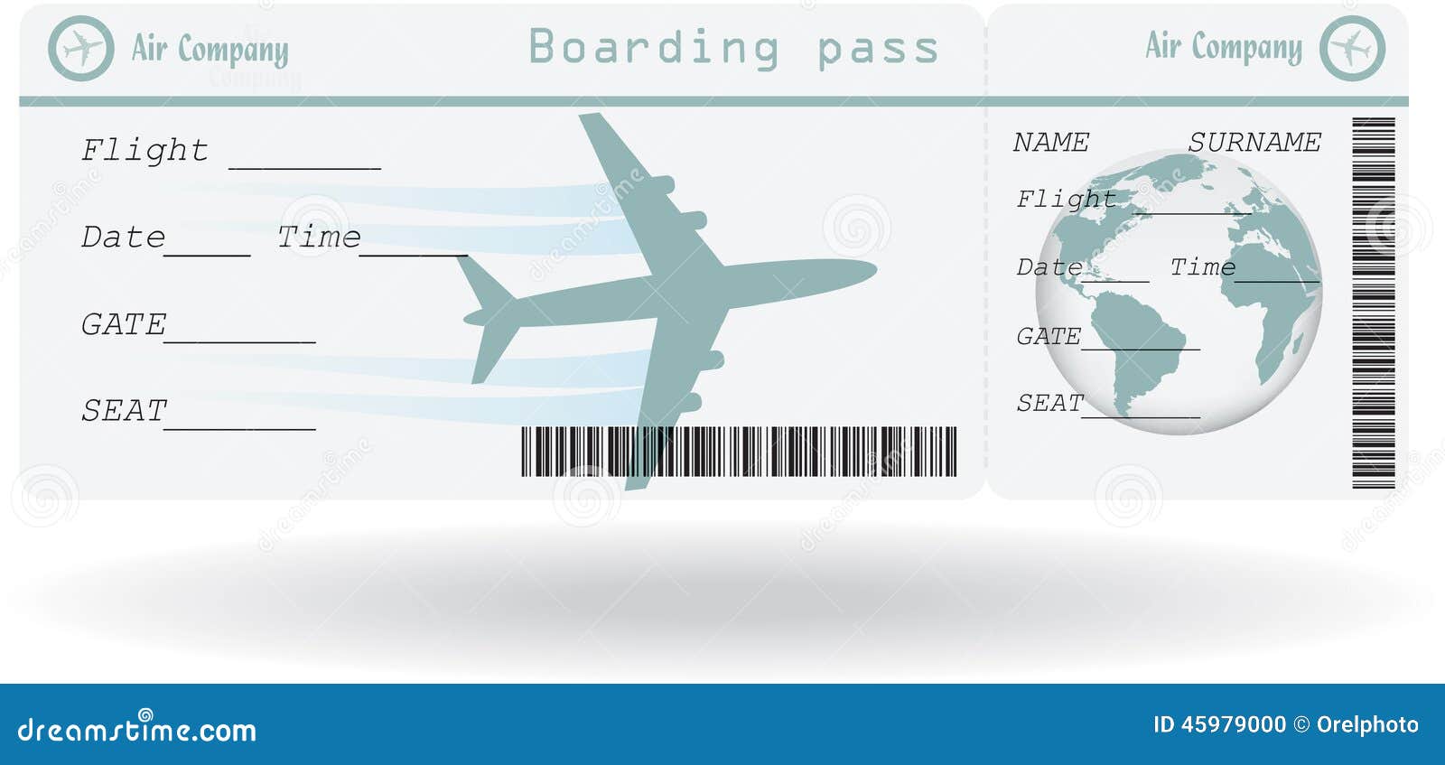 Variante Des Flugtickets Vektor Abbildung Illustration Von Tourismus