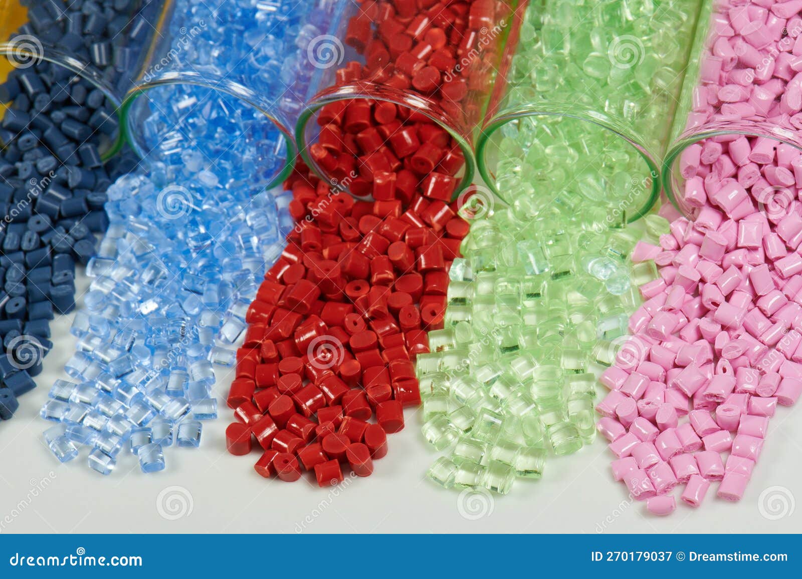 Colored Plastic Resins in Test Tubes in Laboratory Stock Image Image