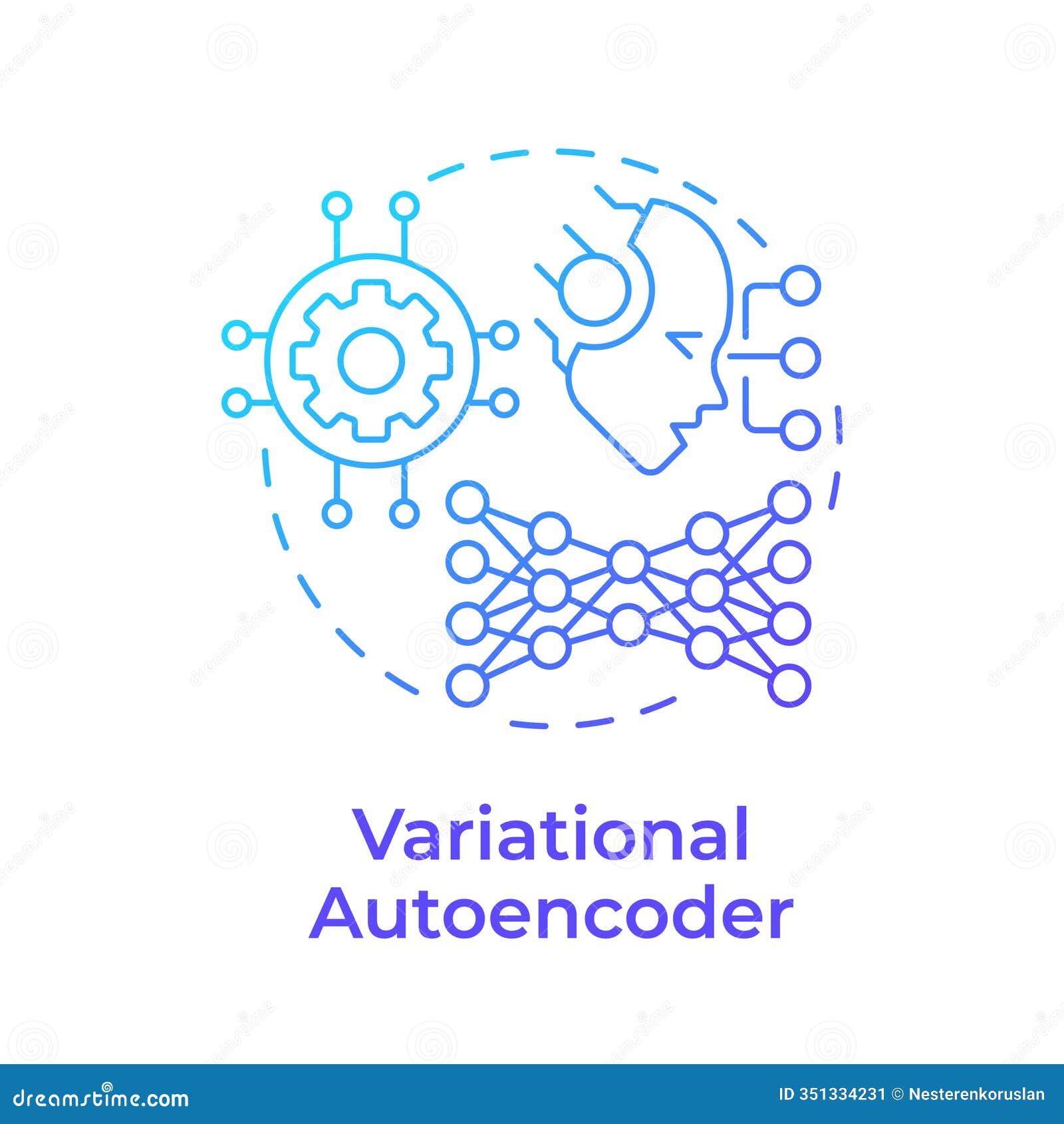 Variational Autoencoder Soft Blue Concept Icon Vector Illustration ...