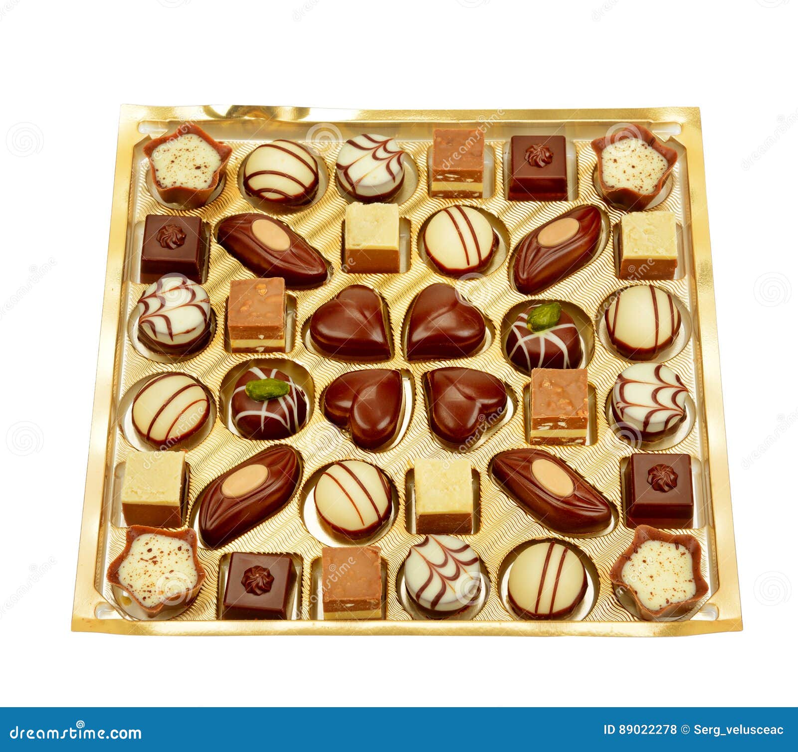 Variedad De Chocolates En Caja Foto de archivo Imagen de caramelo