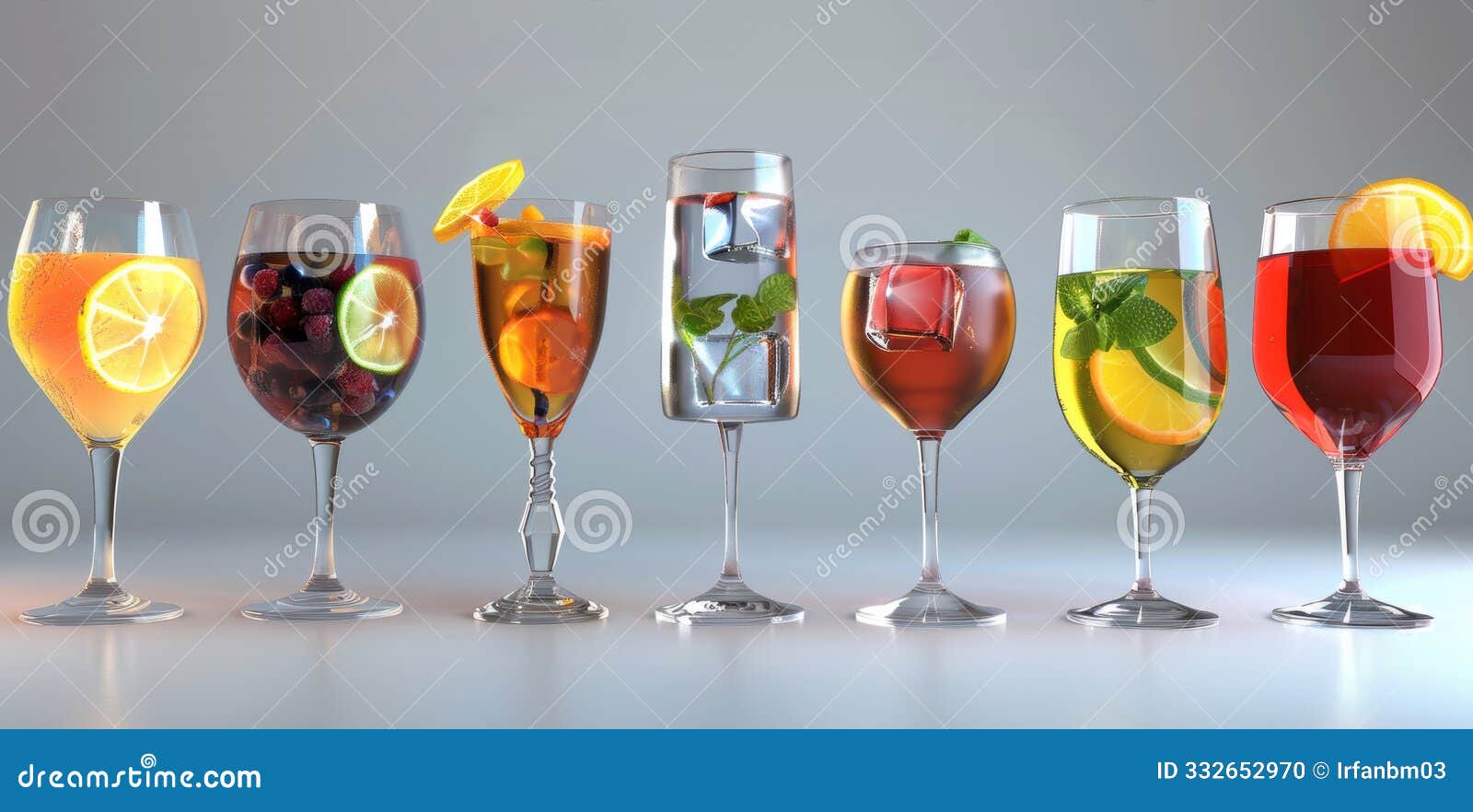 variety of alcohol drinks. high detailed drink concept