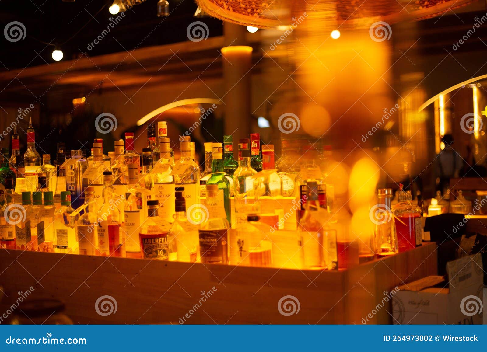 Variety of Alcoholic Drinks in the Bar. Editorial Photography Image