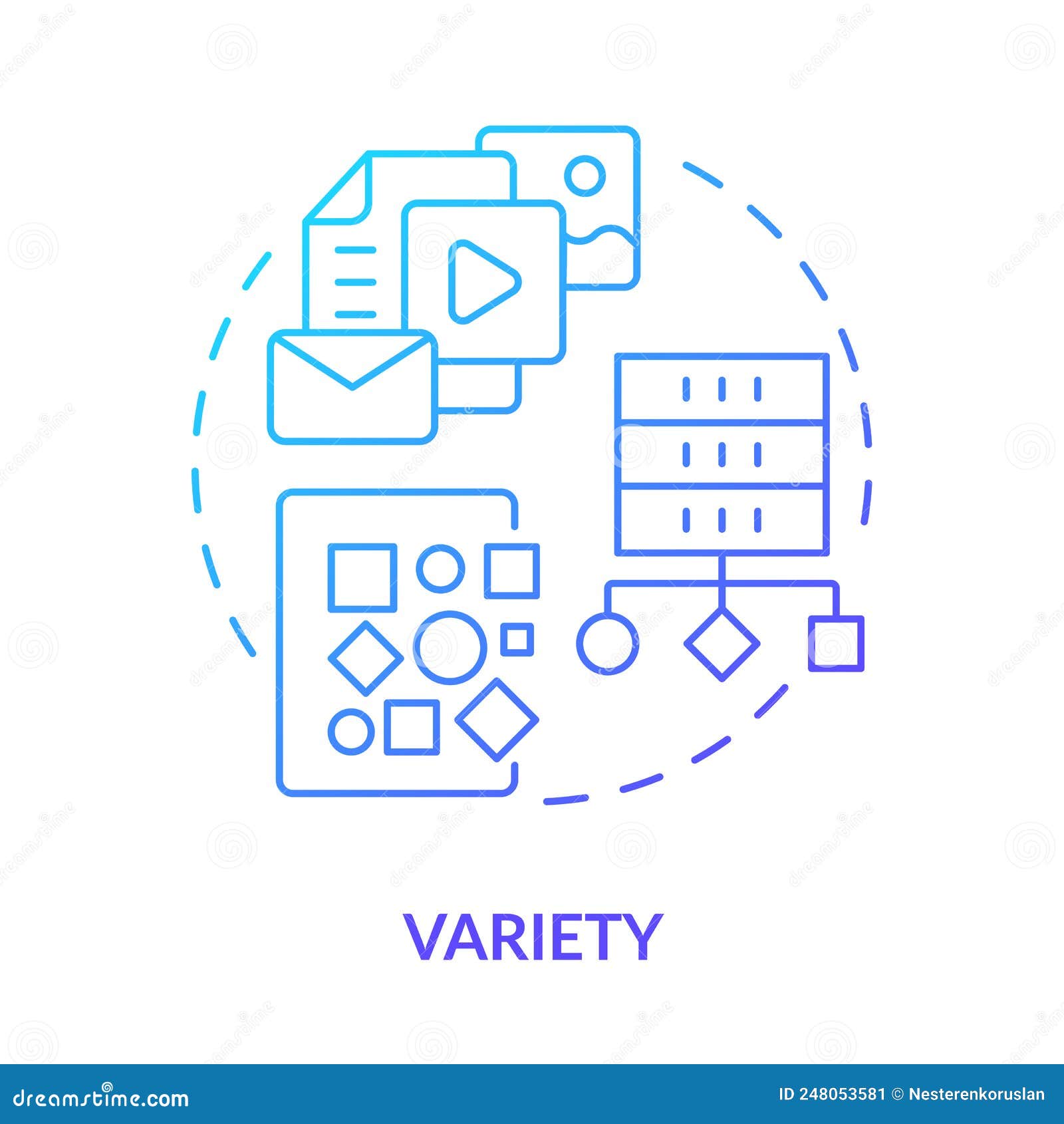 Variety Blue Gradient Concept Icon Stock Vector - Illustration of ...