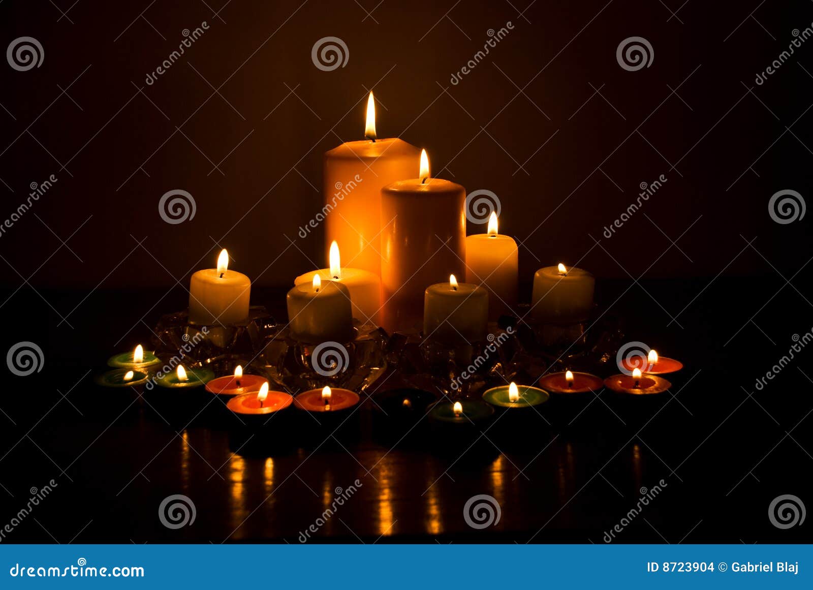 variety of candles lights