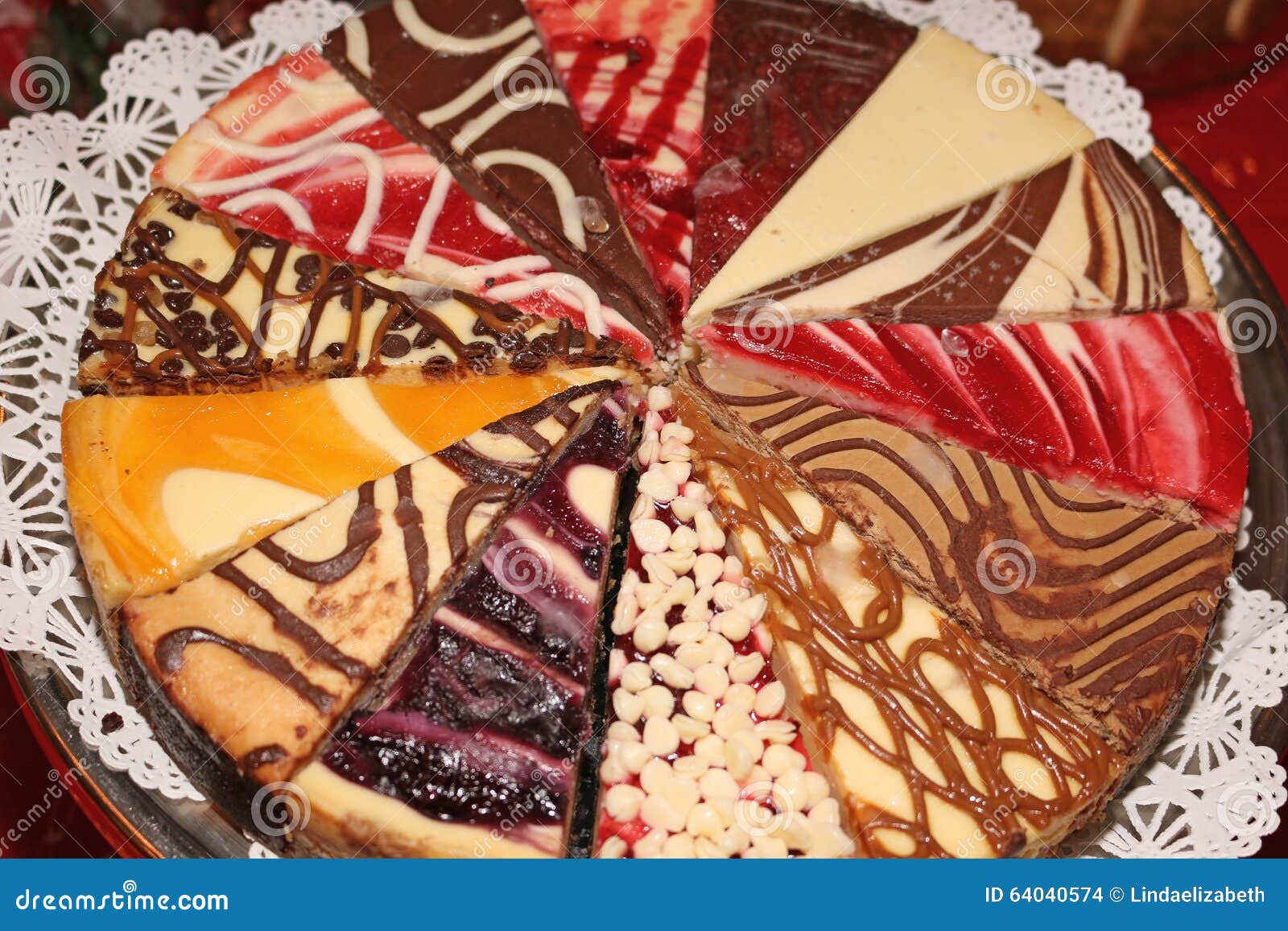 Variety cheesecakes stock photo. Image of dessert, platter 64040574