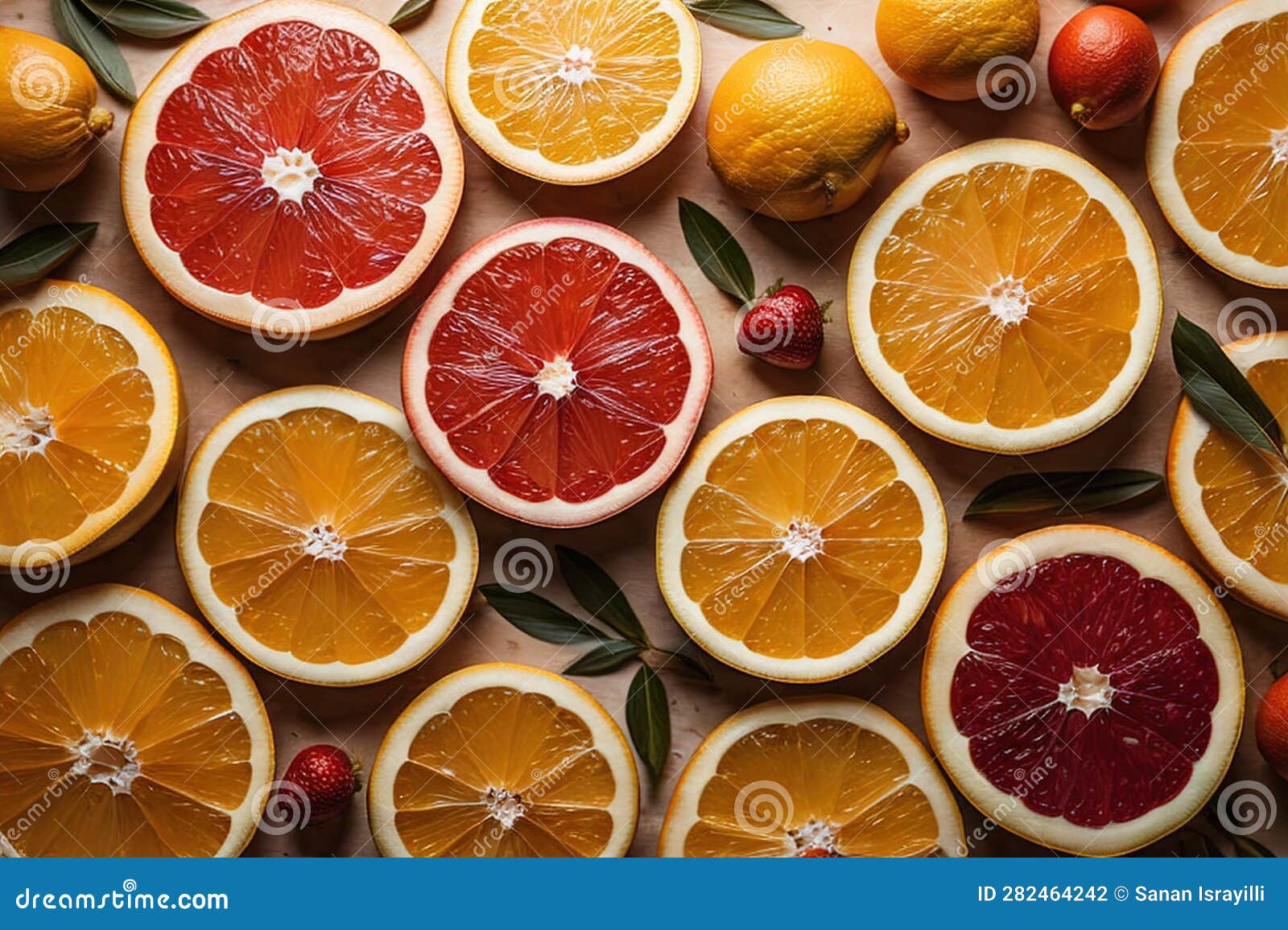 Variety of Citrus Fruit Including Lemons, Lines, Grapefruits and