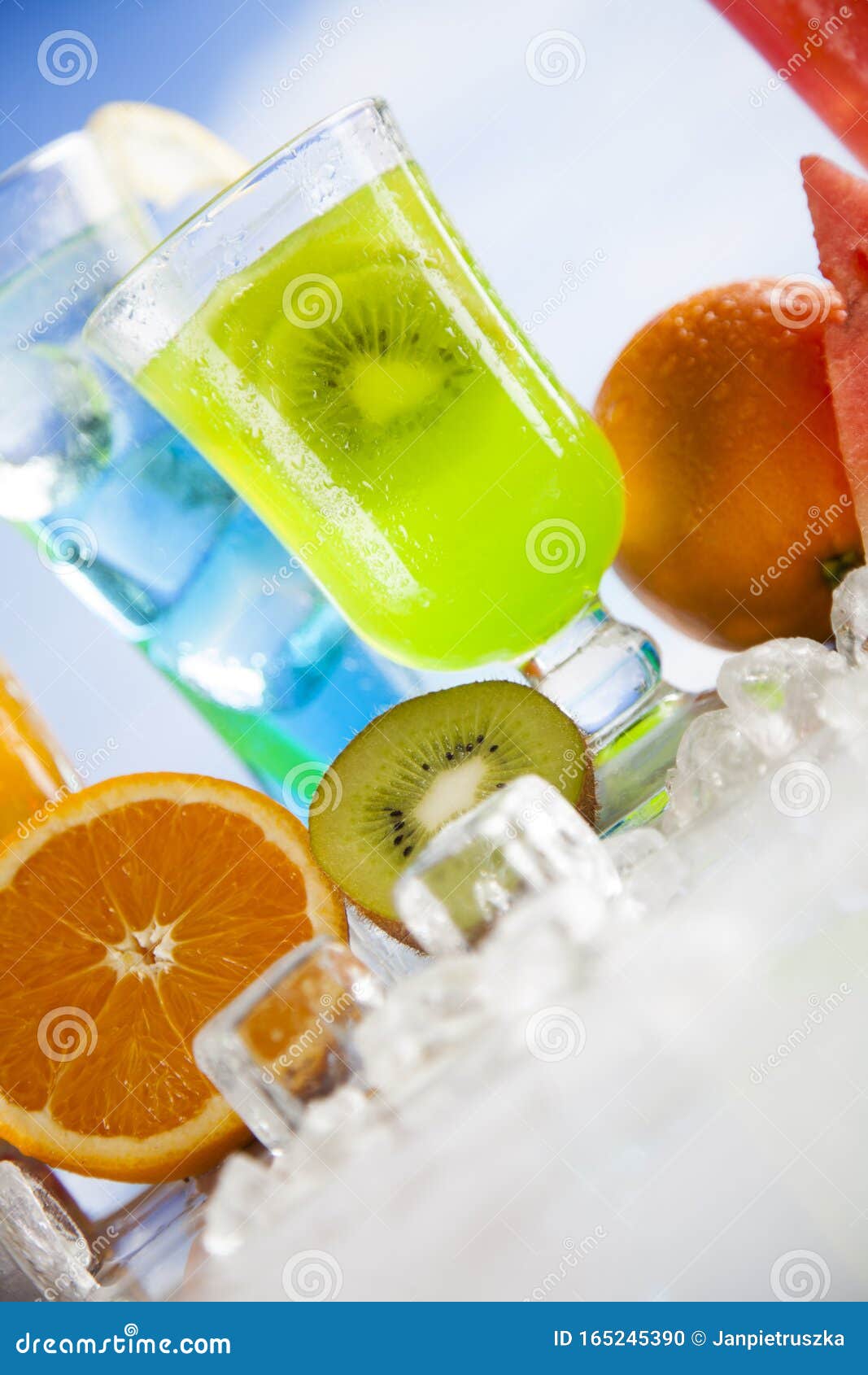Variety of Cold Drinks, Summer Background Stock Photo Image of citrus